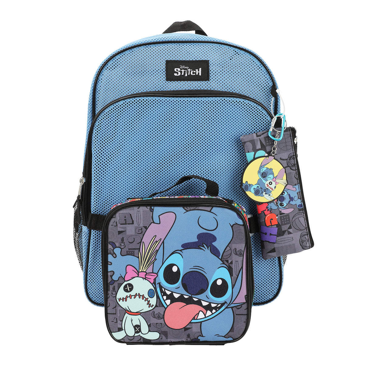 Disney's Stitch 5-Piece Mesh Backpack & Lunchbox Set