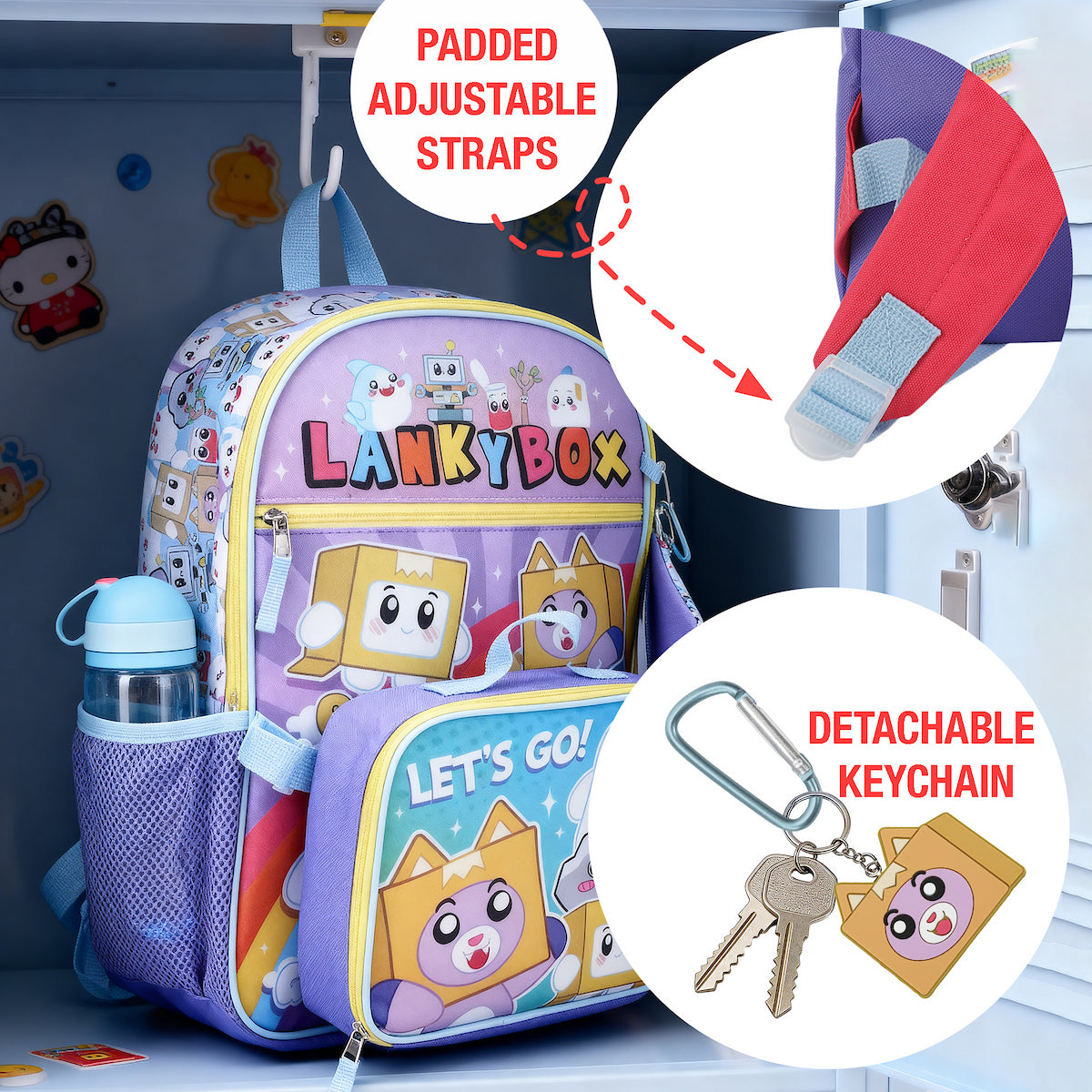 LankyBox 5-Piece 16" Backpack & Lunchbox Set