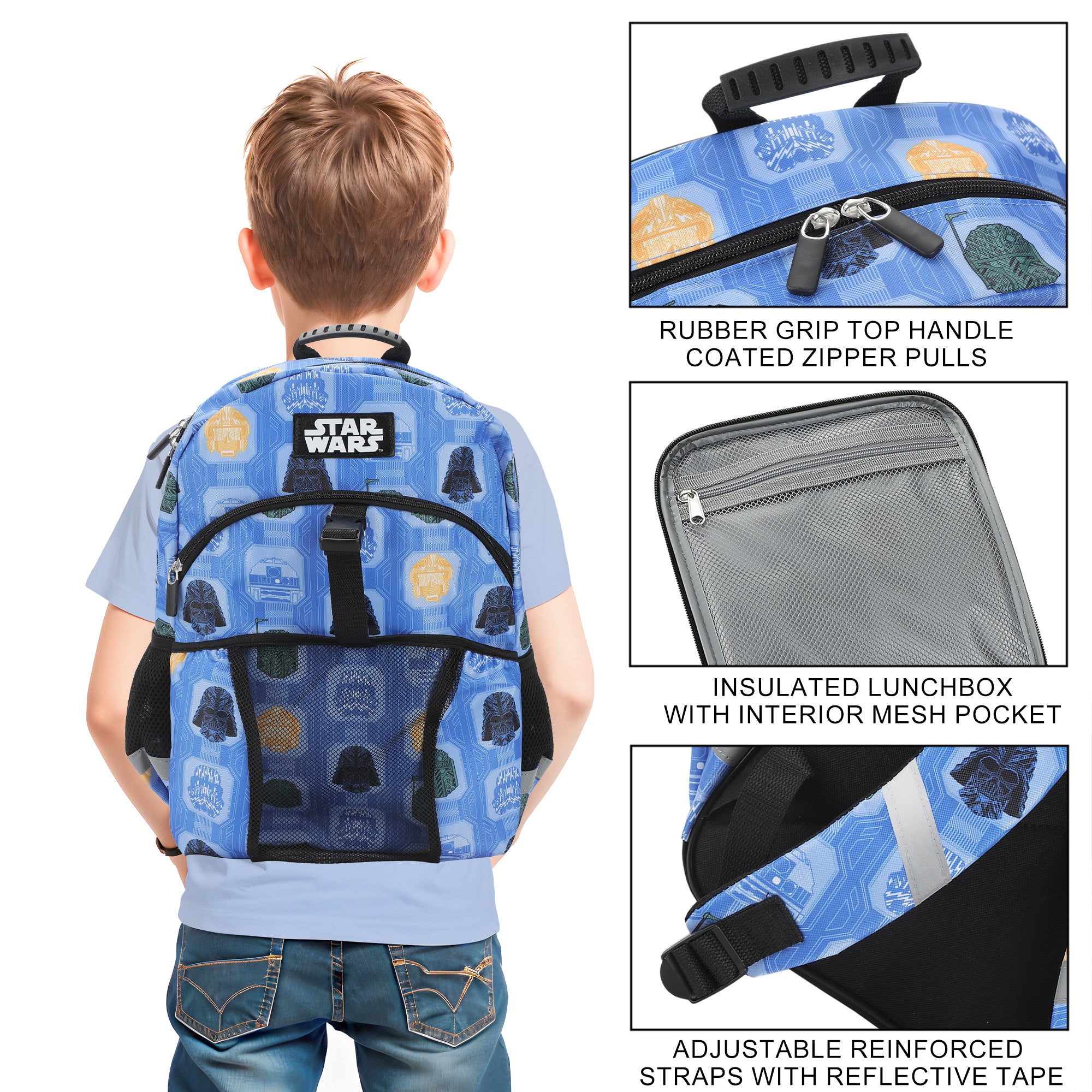 Star Wars The Dark Side 2-Piece 16" Premium Backpack & Lunch Kit Set For School And Travel