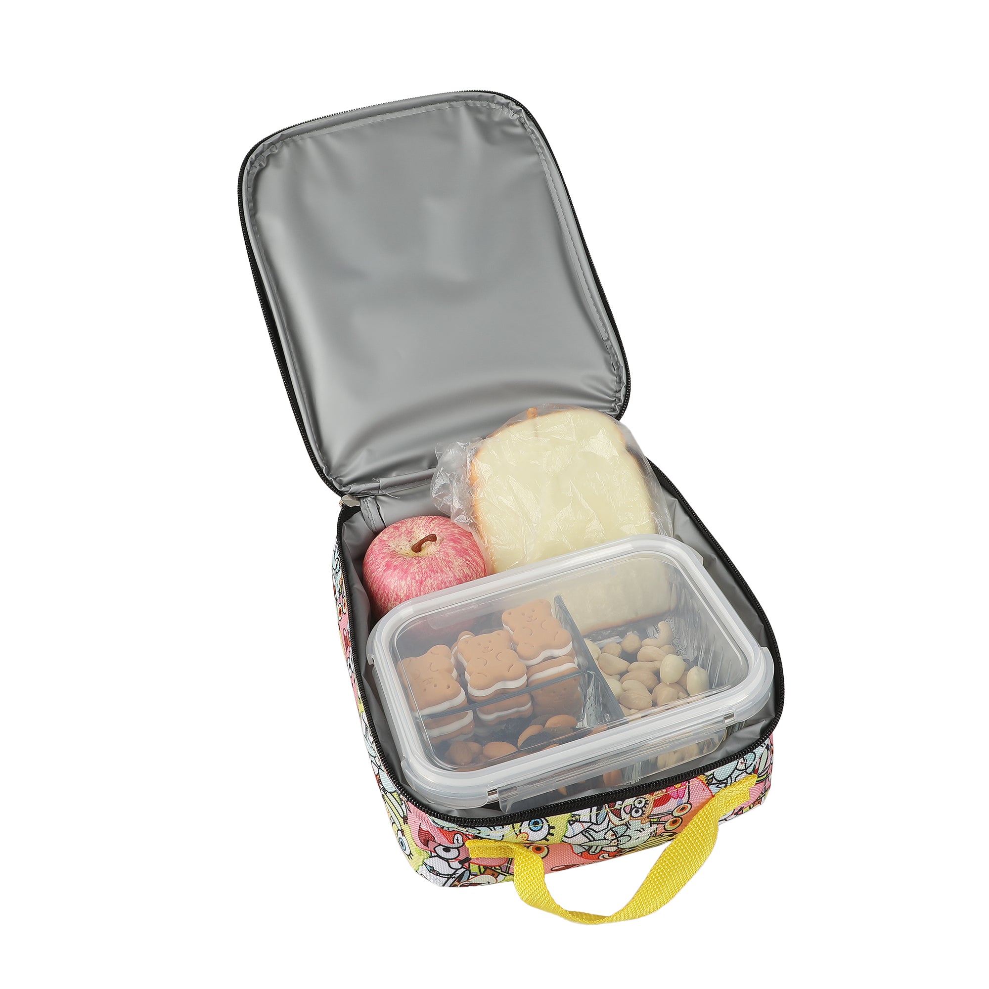 Spongebob Squarepants Character Print 16" Clear Backpack & Lunch Kit Value Set