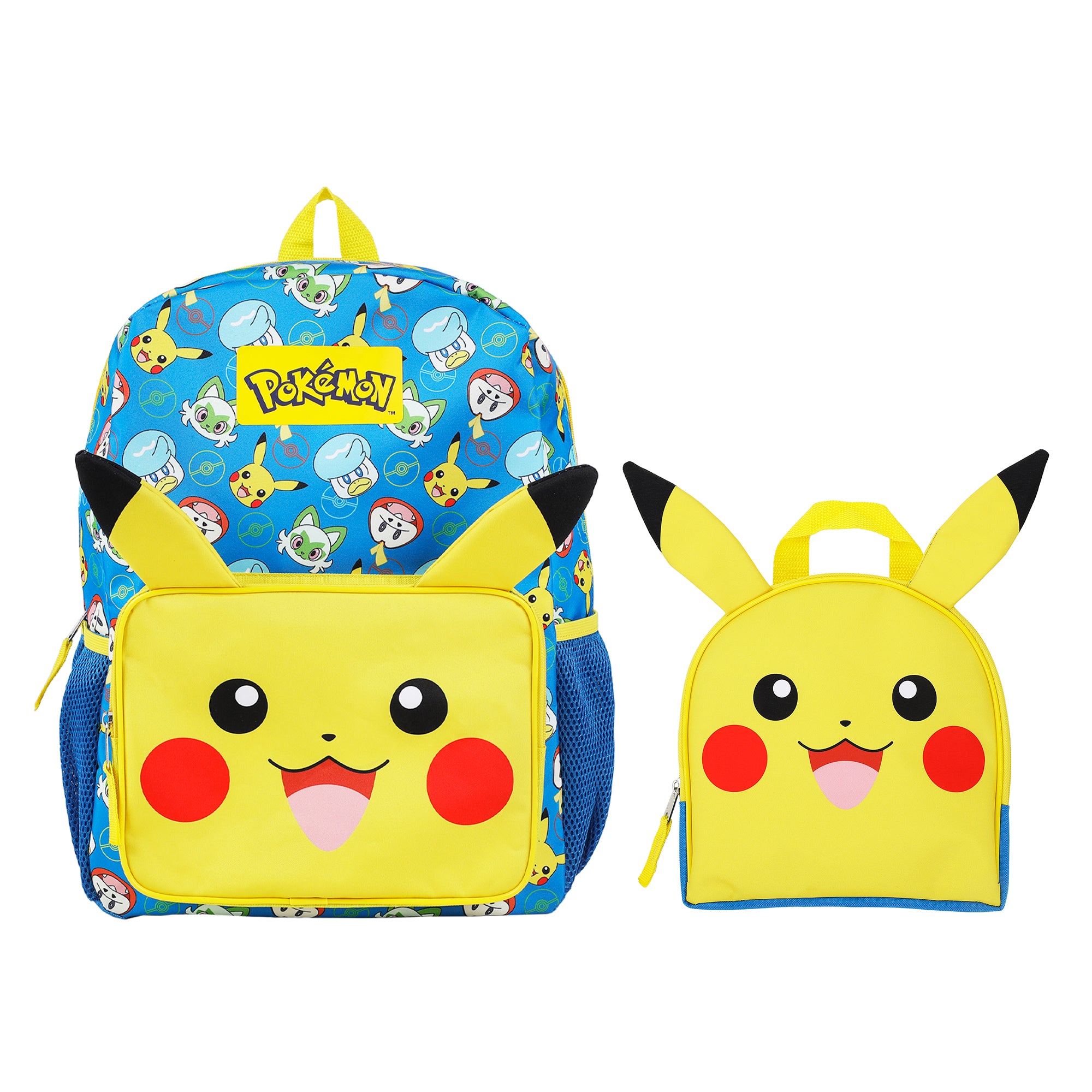 Pokemon Pikachu 2-Piece 16” Kids Backpack & Lunch Box Set For School And Travel