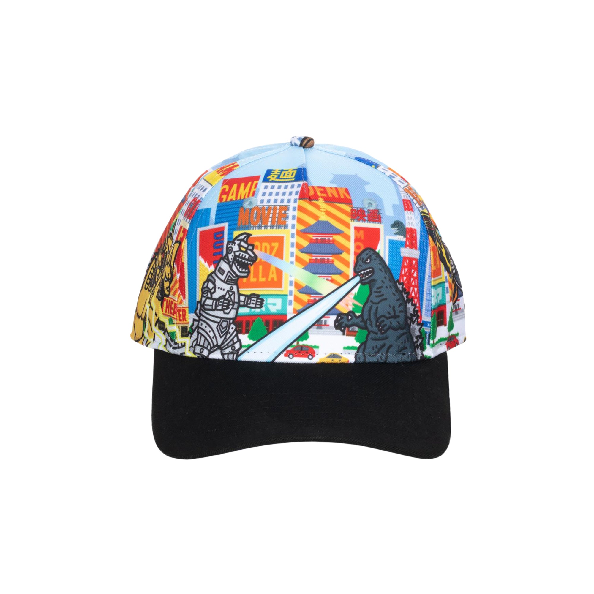 Godzilla Cityscape Monsters Cartoon All Over Print Snapback Hat for Men