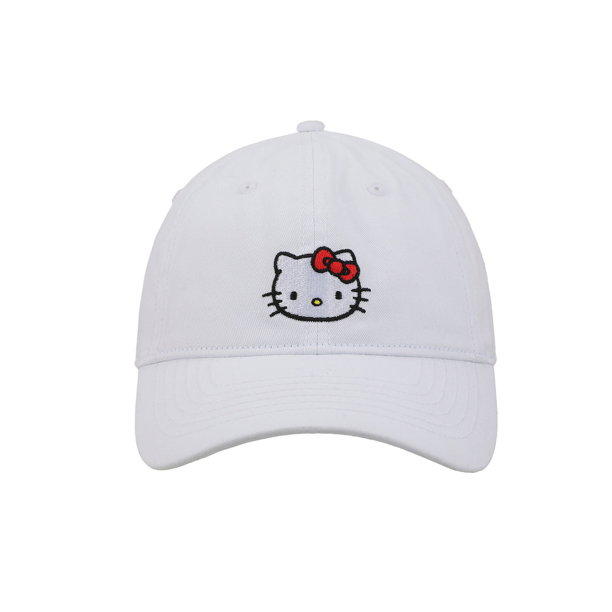 Hello Kitty Embroidered Character White Unstructured Baseball Cap