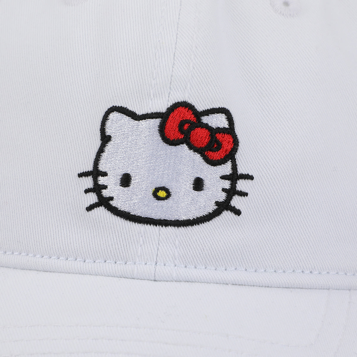 Hello Kitty Embroidered Character White Unstructured Baseball Cap