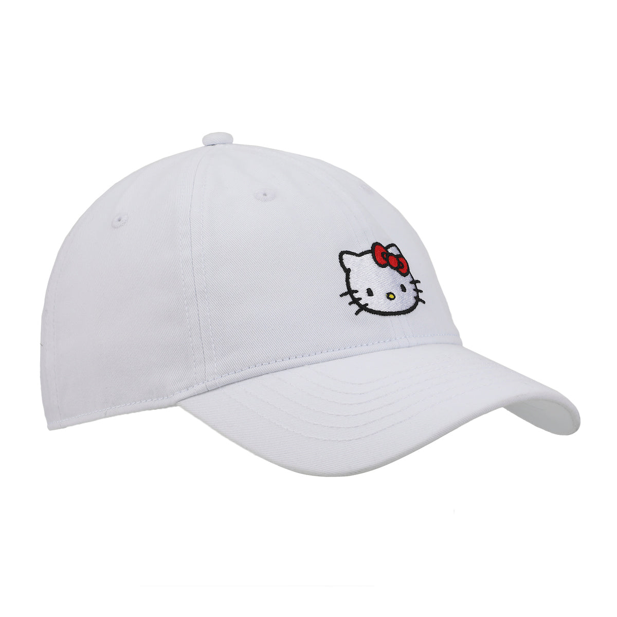 Hello Kitty Embroidered Character White Unstructured Baseball Cap