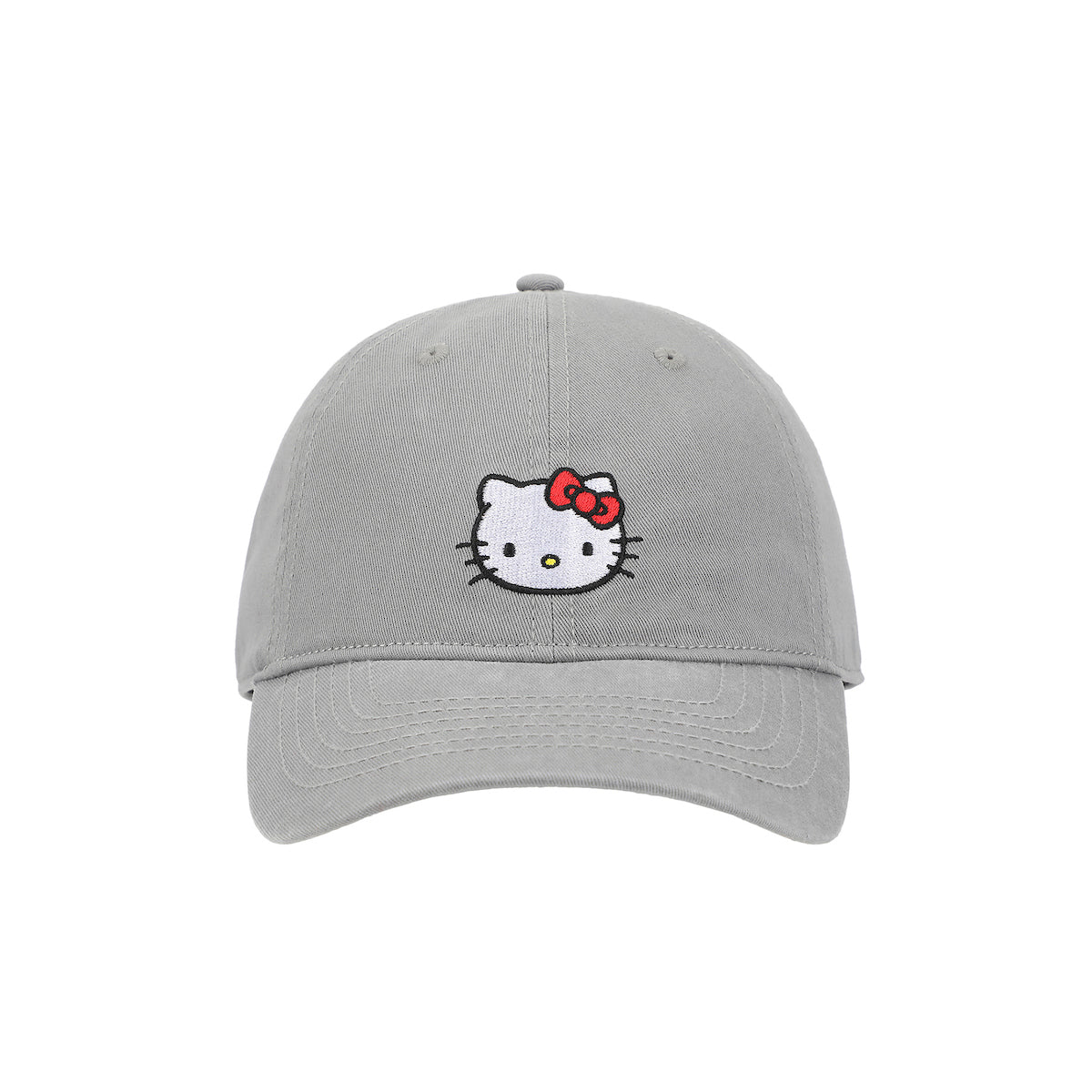 Hello Kitty Embroidered Character Gray Unstructured Baseball Cap
