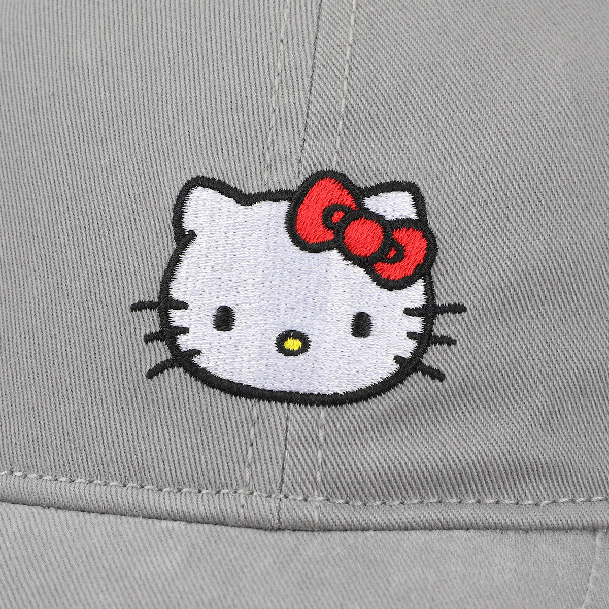 Hello Kitty Embroidered Character Gray Unstructured Baseball Cap