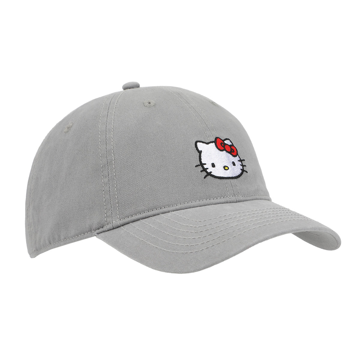Hello Kitty Embroidered Character Gray Unstructured Baseball Cap