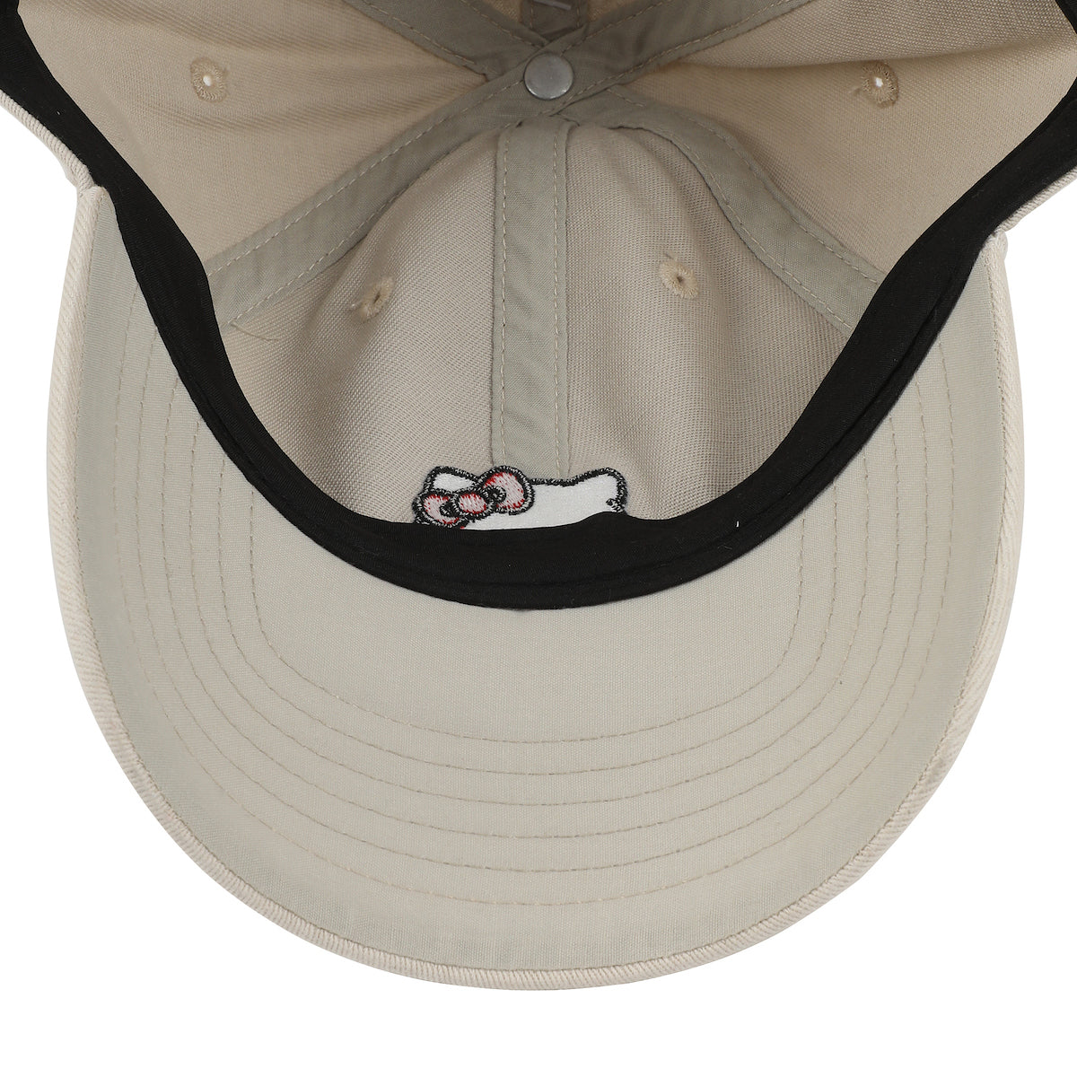 Hello Kitty Embroidered Character Beige Unstructured Baseball Cap
