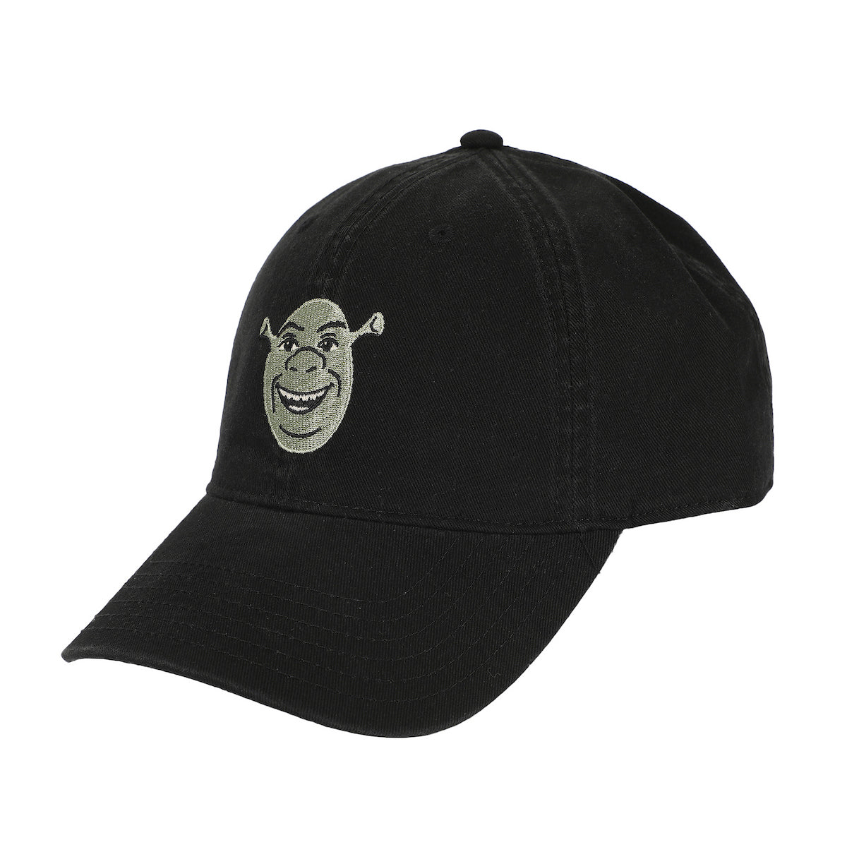 Shrek Embroidered Character Face Black Unstructured Baseball Cap
