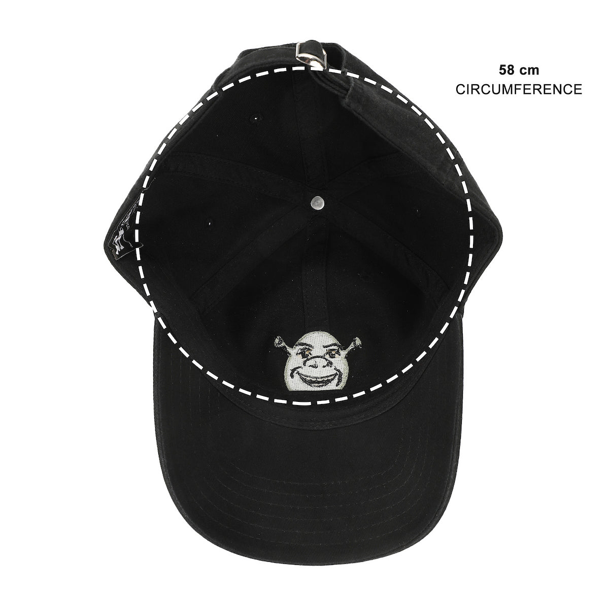Shrek Embroidered Character Face Black Unstructured Baseball Cap
