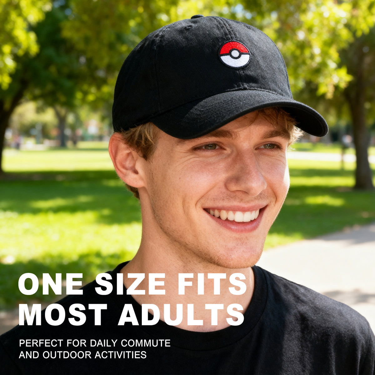 Pokemon Pokeball Black Dad Hat