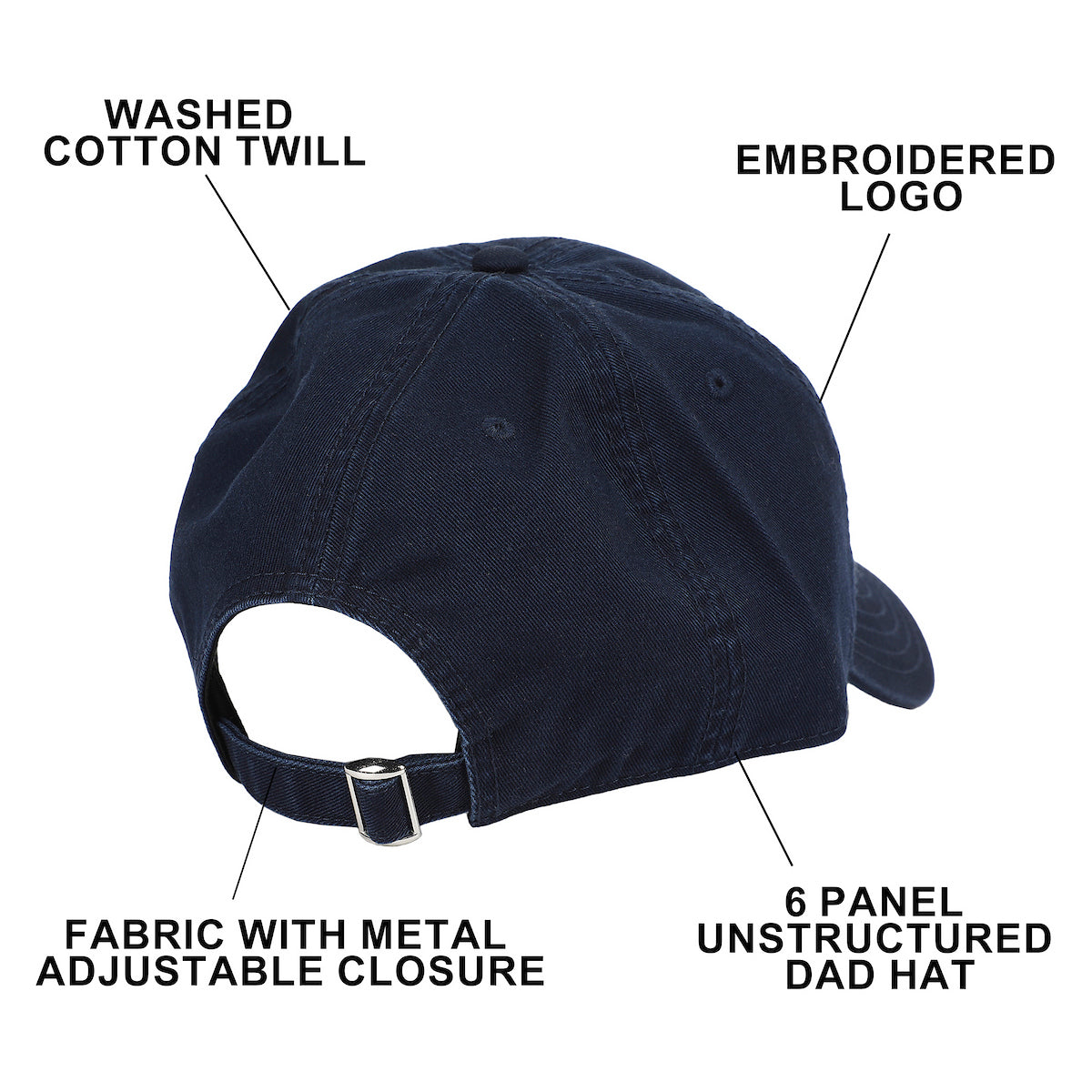 Pokemon Embroidered Poké Ball Adult Navy Blue Dad Cap