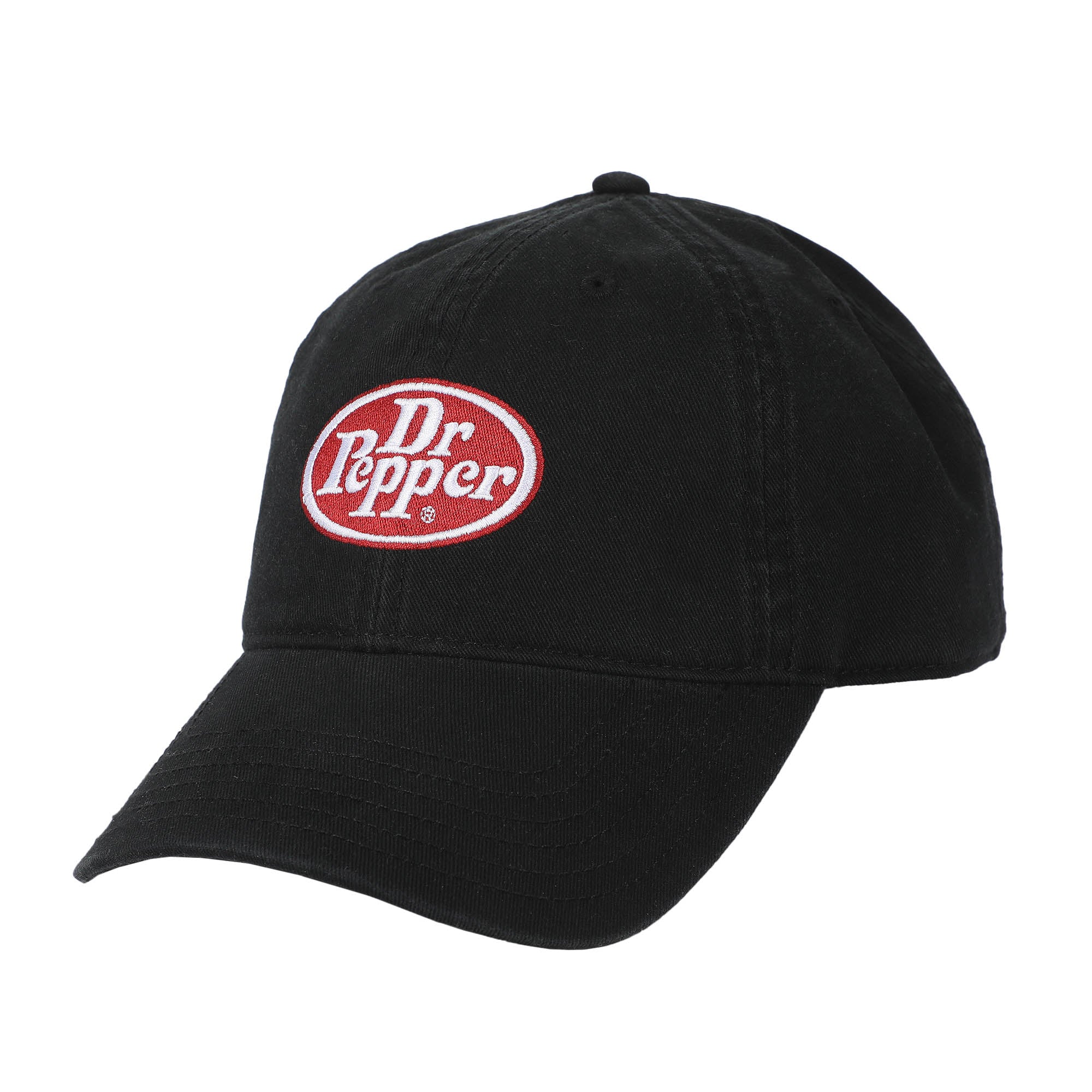 Dr Pepper Classic Logo Black Washed Cotton Twill Dad Cap