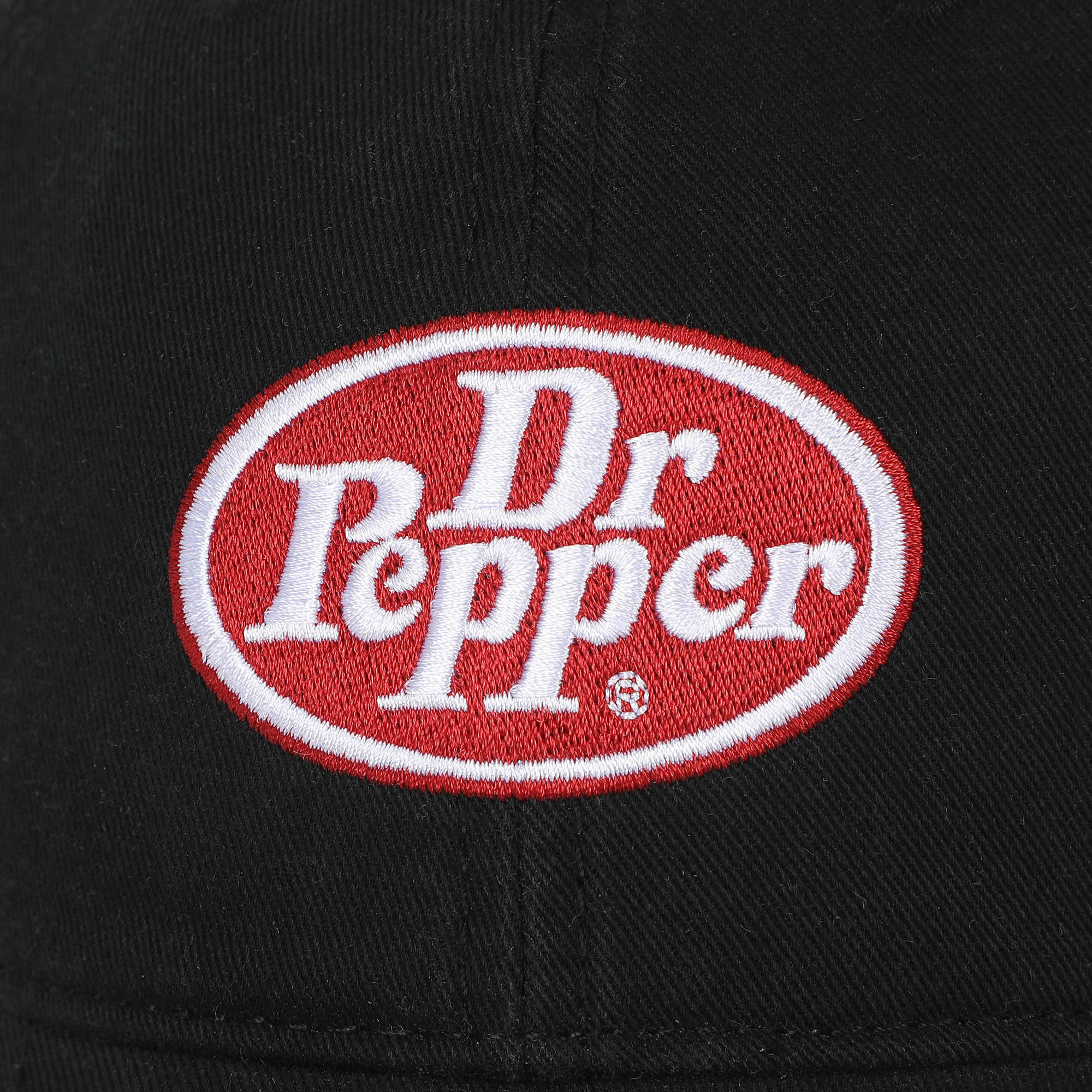 Dr Pepper Classic Logo Black Washed Cotton Twill Dad Cap
