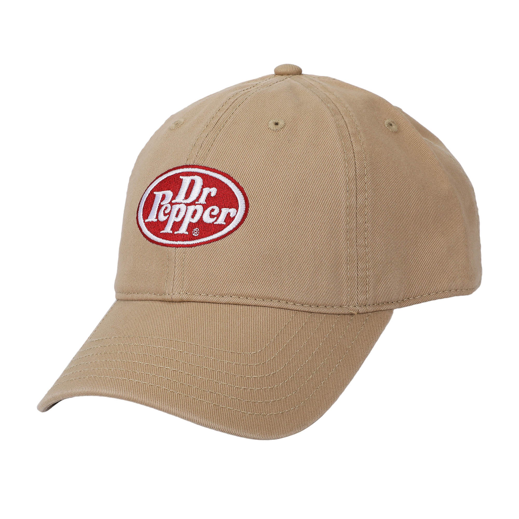 Dr Pepper Classic Logo Taupe Washed Cotton Twill Dad Cap