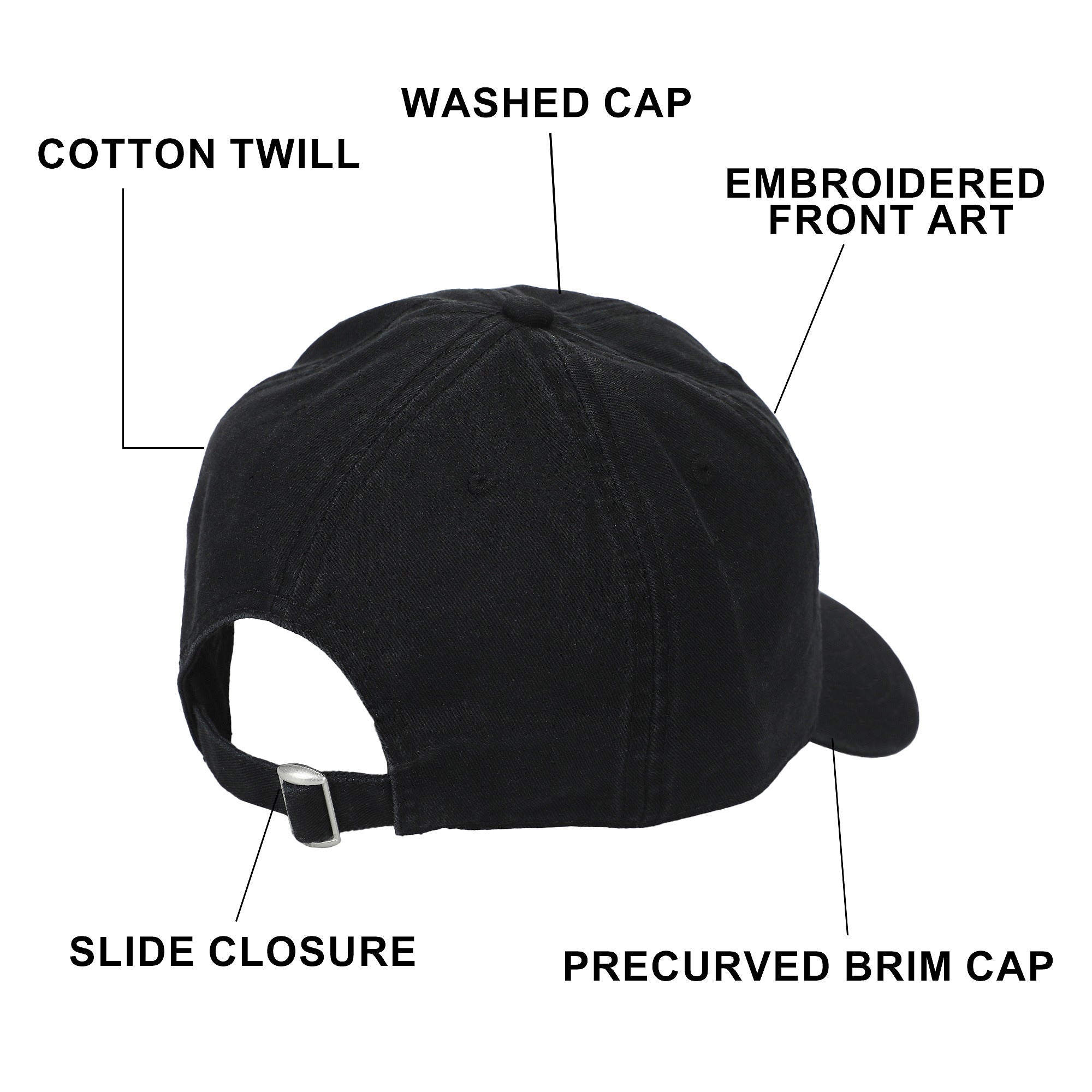 Dandadan Turbo Granny Embroidered Black Dad Hat for Fans