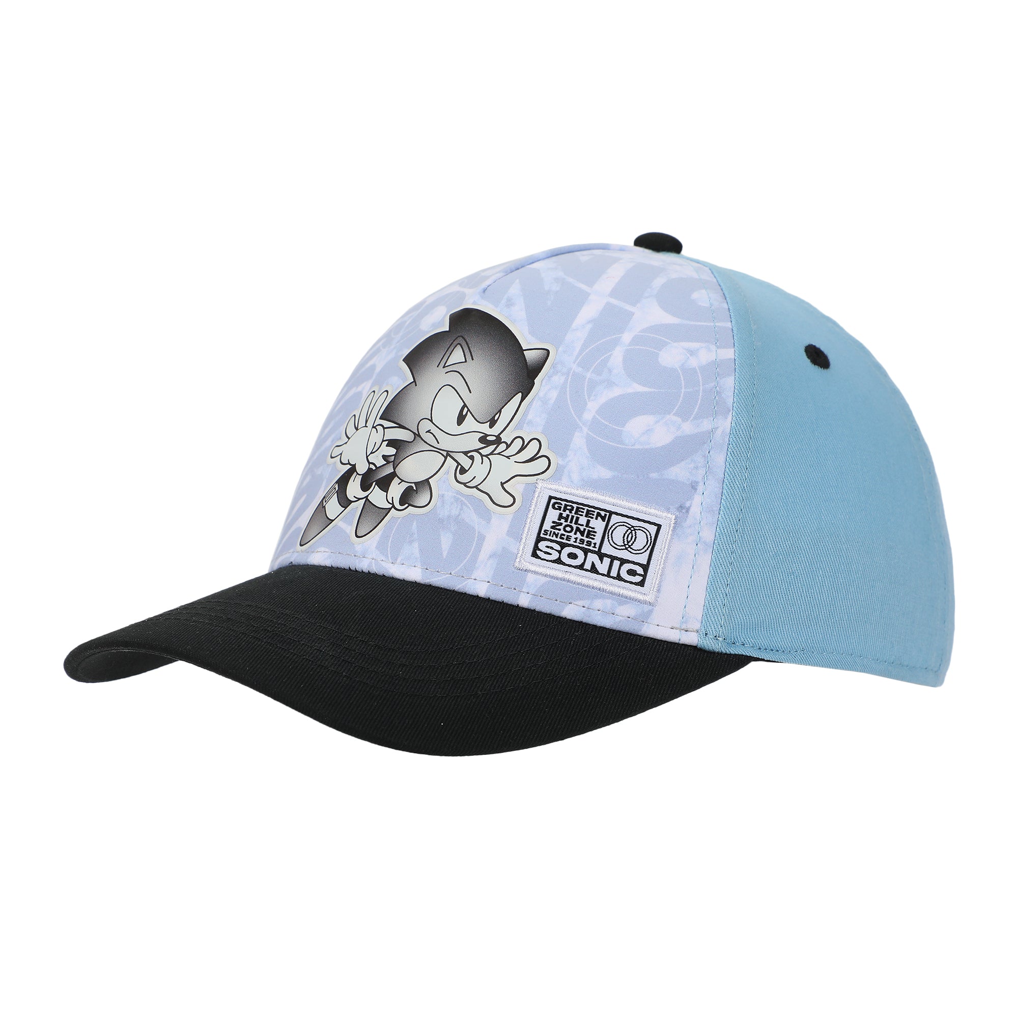 Sonic the Hedgehog Woven Character Patch Youth Blue & Black Traditional Adjustable Hat