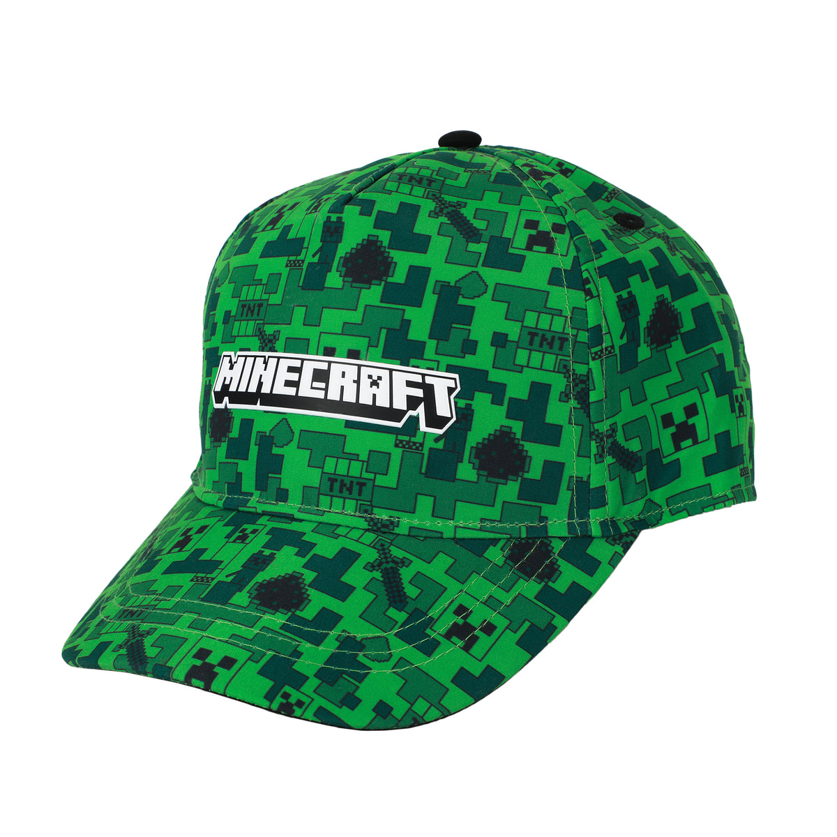 Minecraft Boys Green Sublimated AOP Baseball Cap for Kids