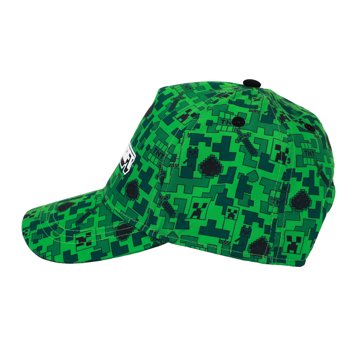 Minecraft Boys Green Sublimated AOP Baseball Cap for Kids