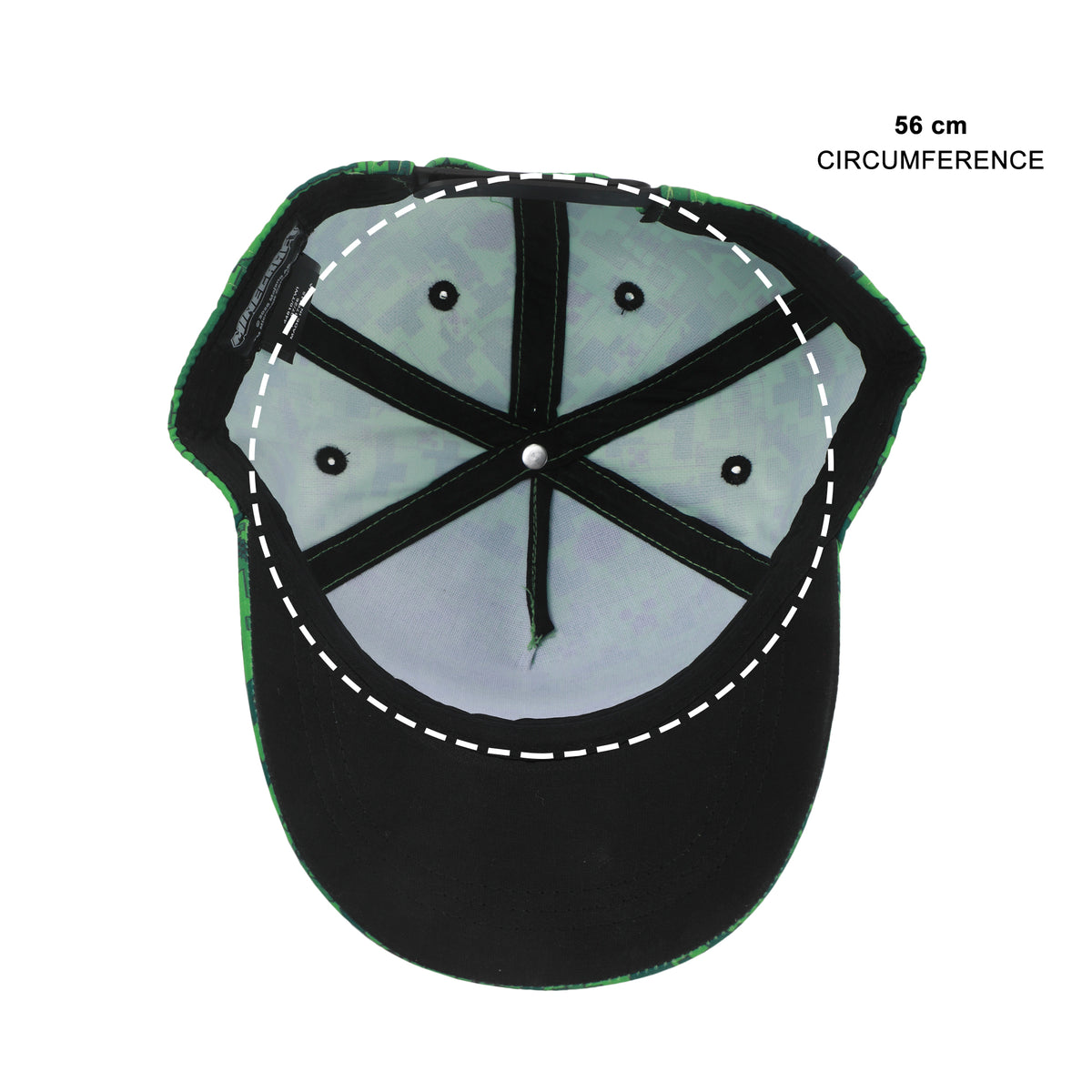 Minecraft Boys Green Sublimated AOP Baseball Cap for Kids
