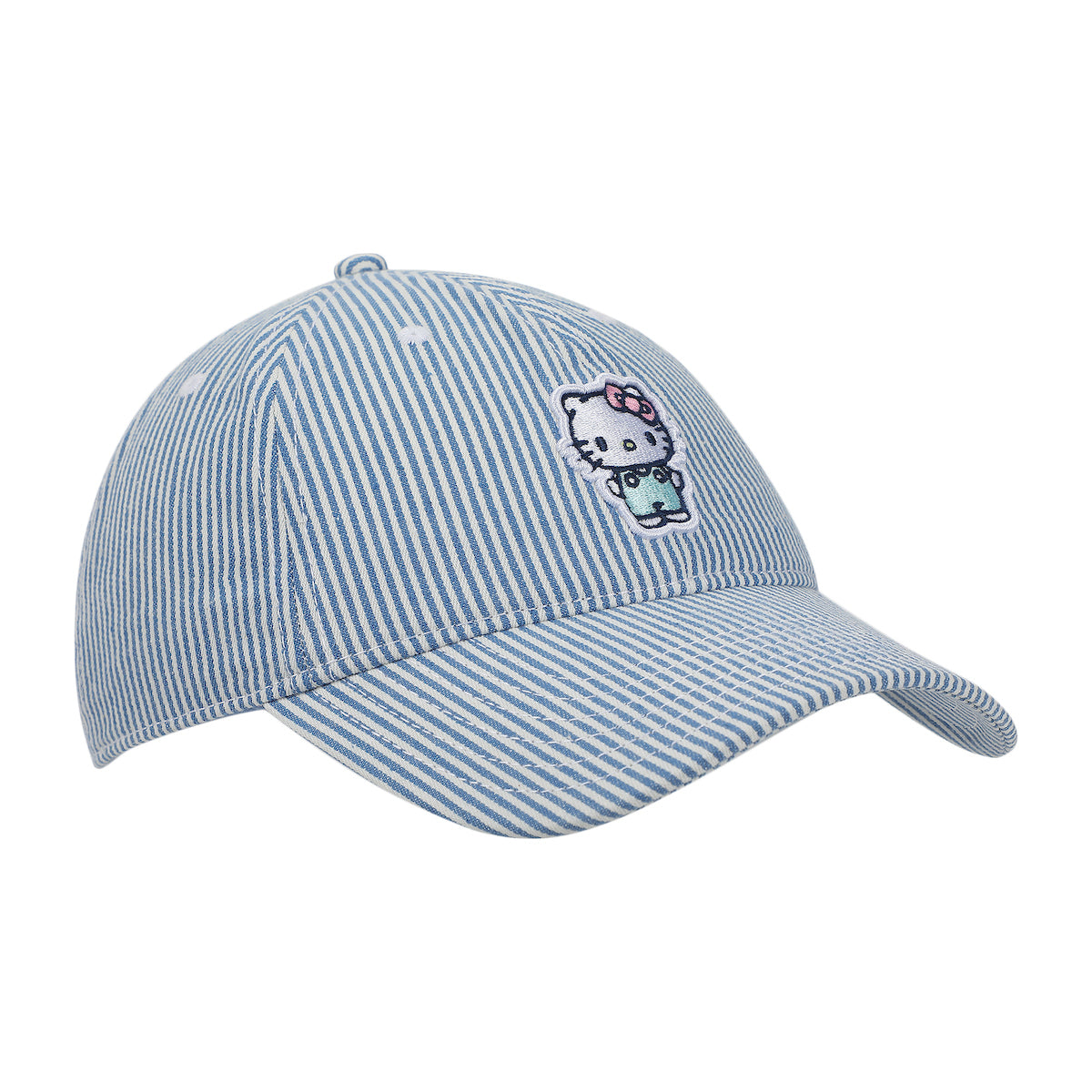 Hello Kitty Embroidered Character Women's Denim Unstructured Baseball Cap