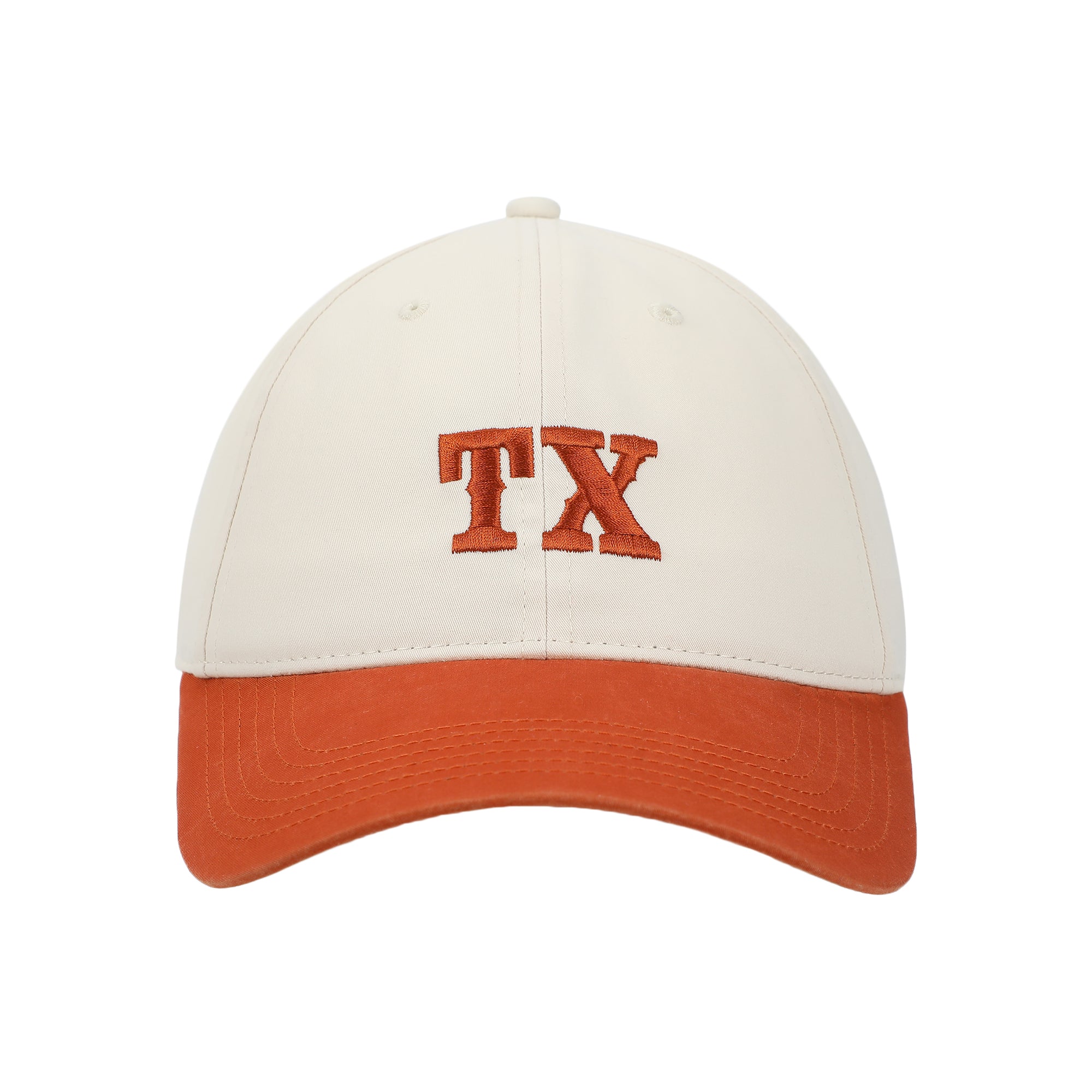 Texas Orange & White Washed Poplin Unstructured Baseball Cap