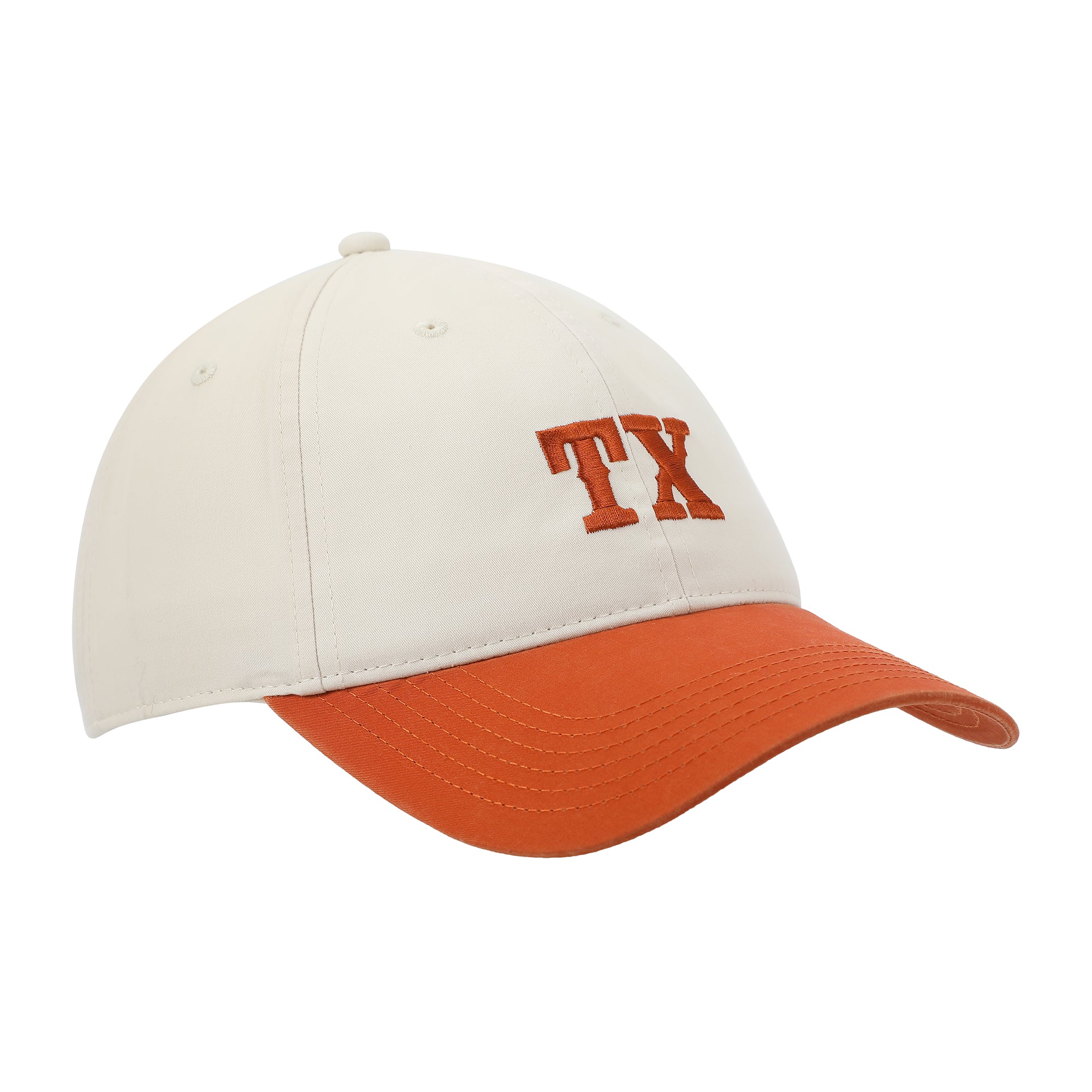 Texas Orange & White Washed Poplin Unstructured Baseball Cap