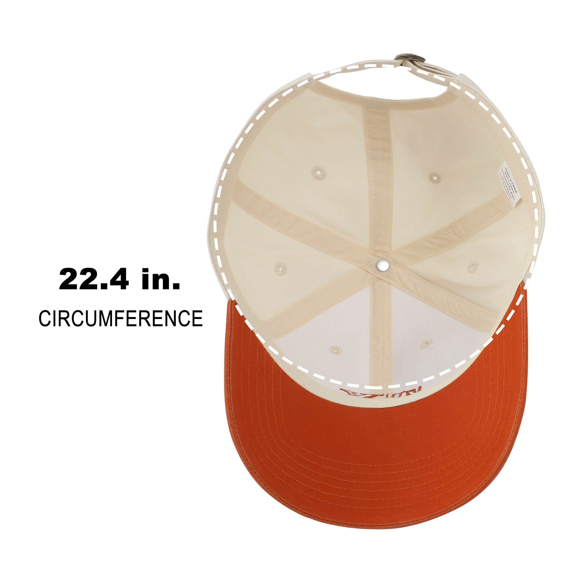 Texas Orange & White Washed Poplin Unstructured Baseball Cap