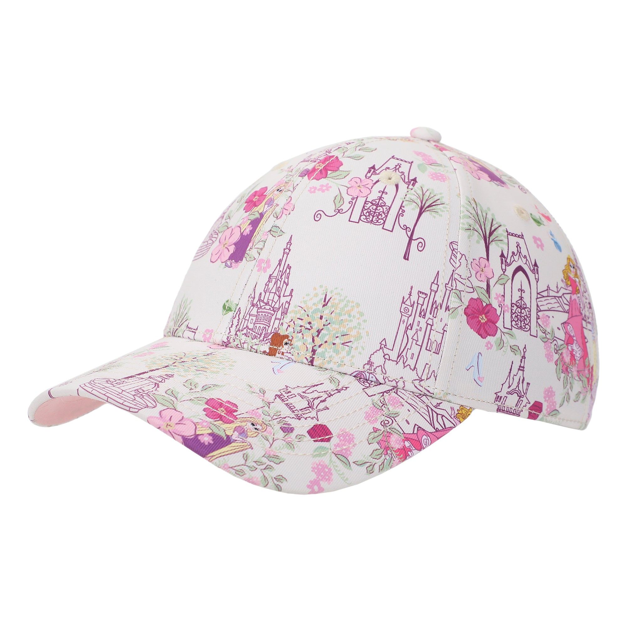 Disney Princess Characters & Palaces Women's White Traditional Adjustable Hat
