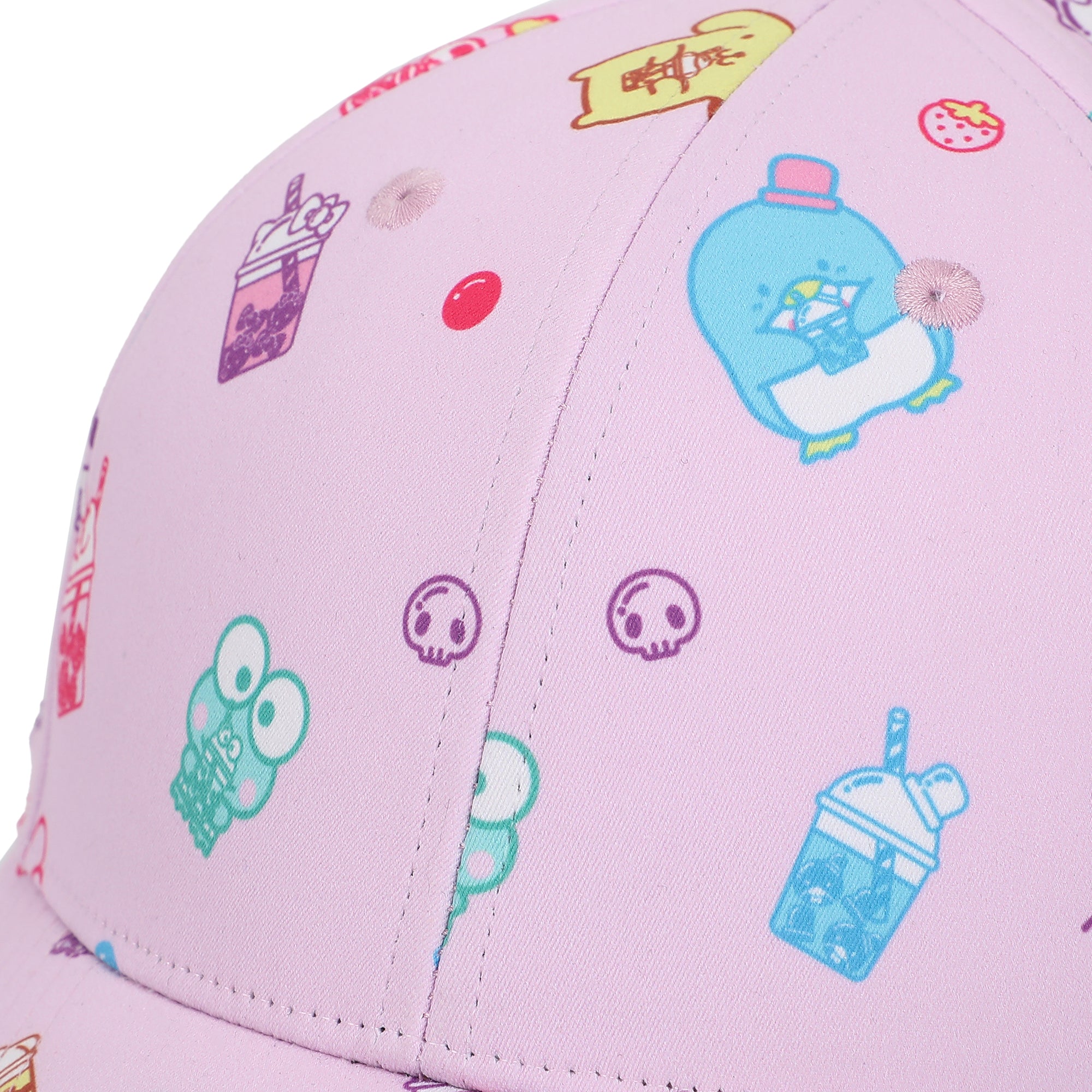 Hello Kitty And Friends Aop Drinks Sublimation On Poly B2 Structured Ball Cap Traditional Adjustable