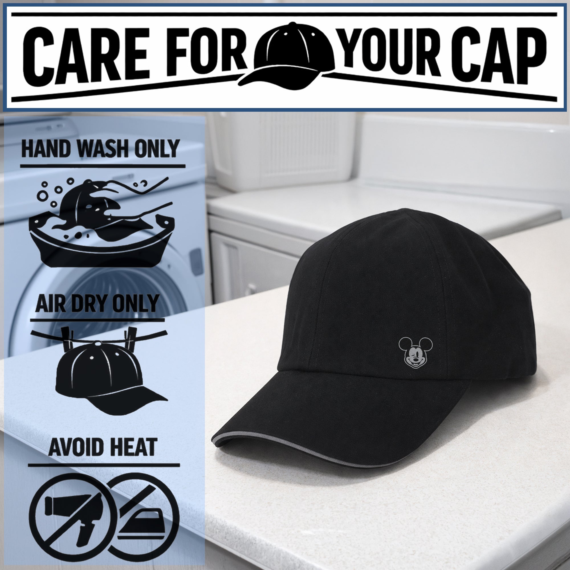 Mickey Mouse Classic Washed Cotton Twill Dad Cap