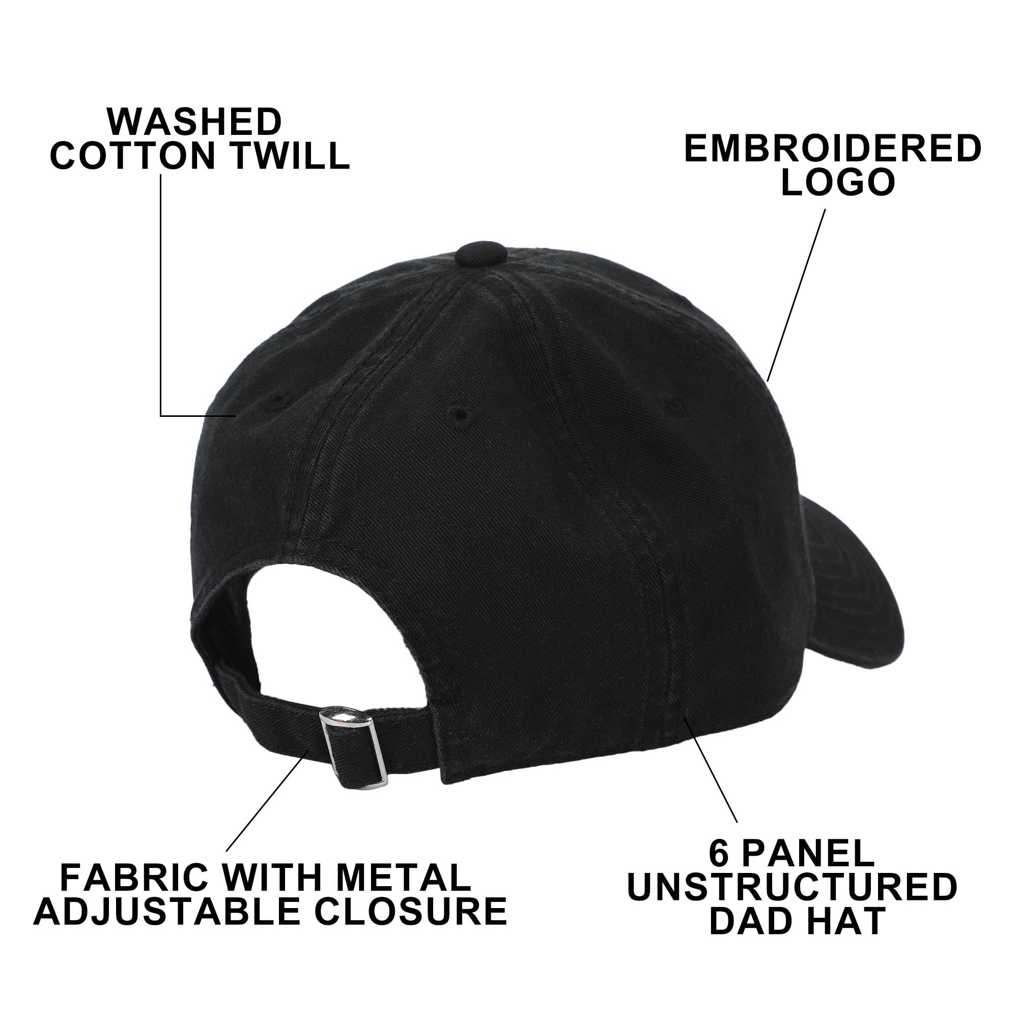 Minnie Mouse Classic Polka Dot Bow Black Washed Cotton Twill Dad Cap