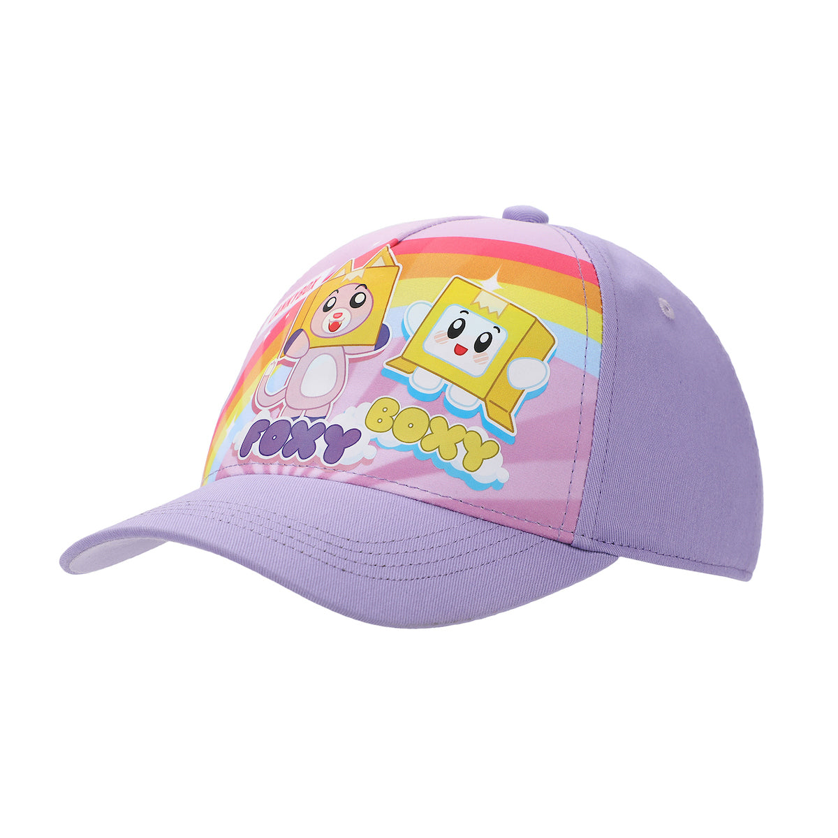 LankyBox Foxy & Boxy Rainbow Youth Purple 5 Panel Curved Brim Hat