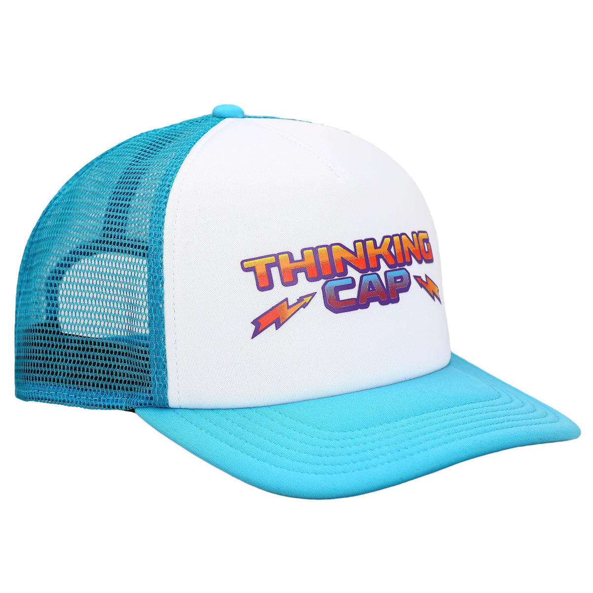 Stranger Things Netflix Series Blue & White Thinking Hat Trucker Hat