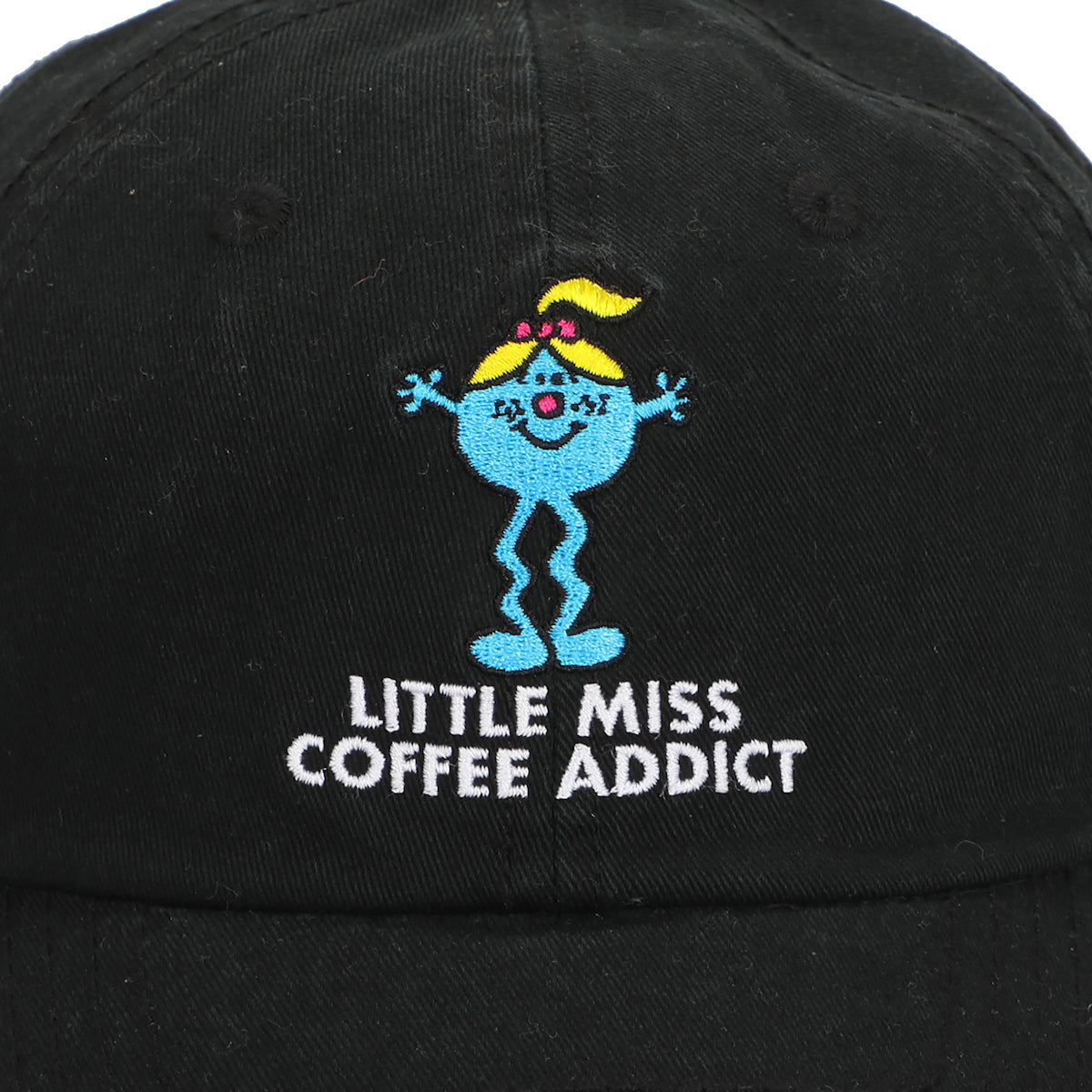 Mr. Men And Little Miss Meme Little Miss Coffee Addict Men's Black Dad Hat