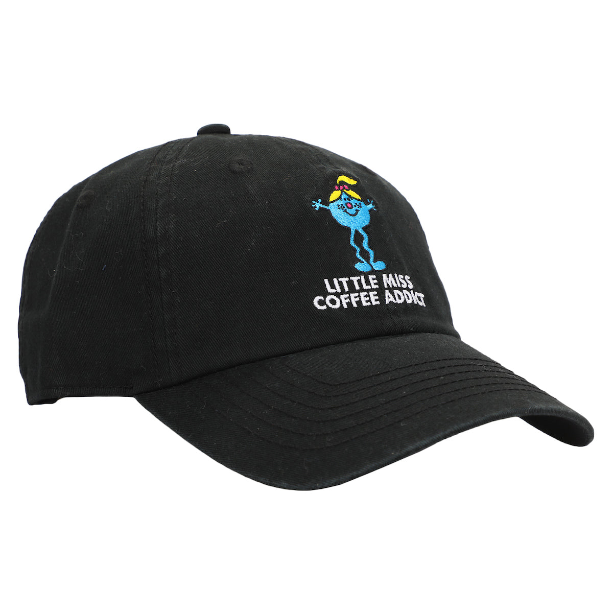 Mr. Men And Little Miss Meme Little Miss Coffee Addict Men's Black Dad Hat
