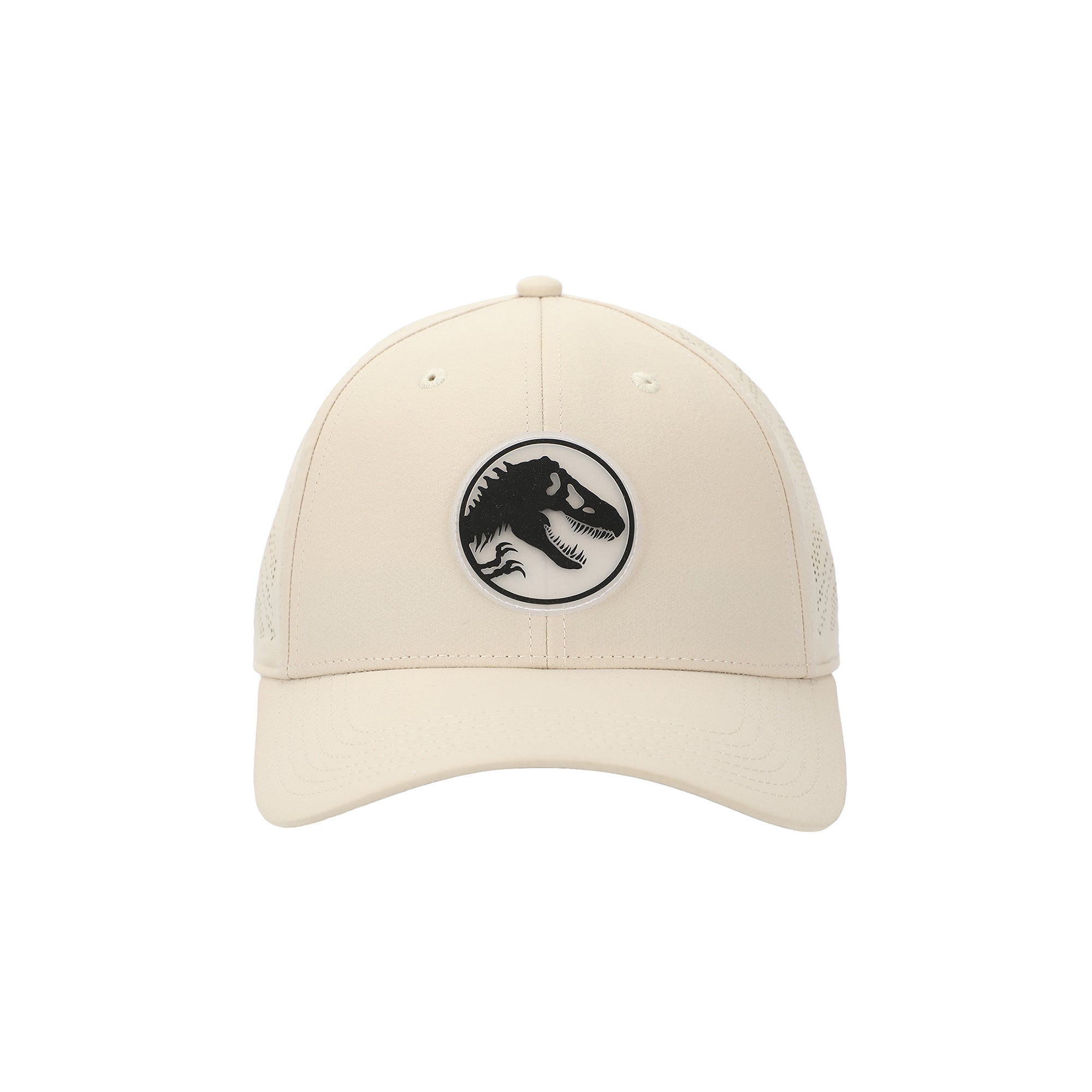 Jurassic Park T-Rex Silhouette Adult Tan Adjustable Perofmance Running Workout Hat