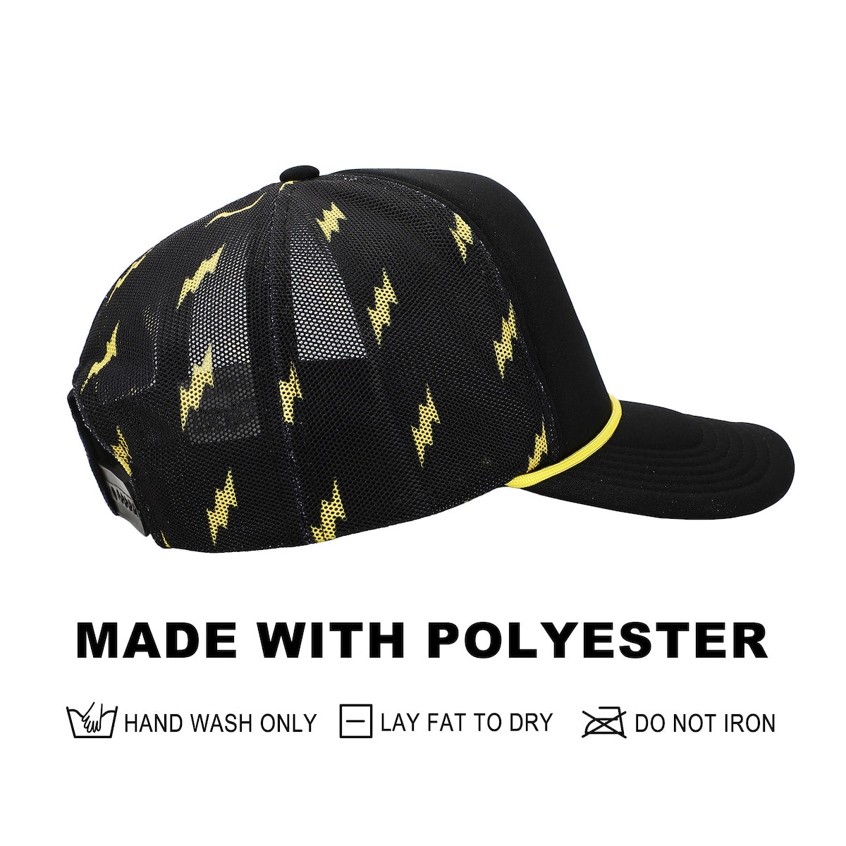 Pokemon Pikachu Thunderbolt Pattern Black Trucker Hat