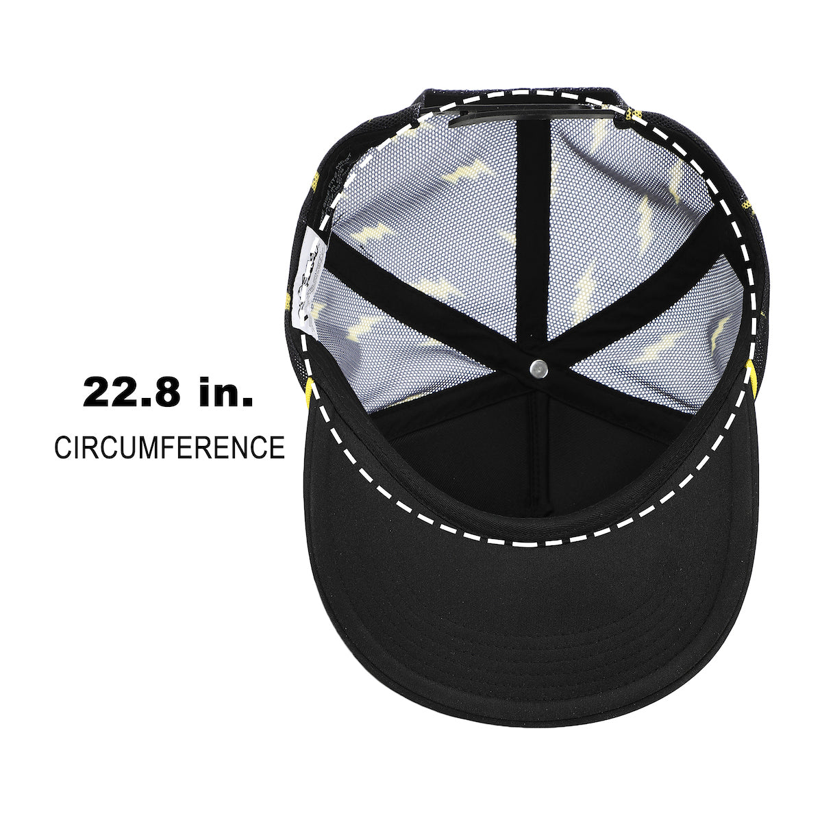Pokemon Pikachu Thunderbolt Pattern Black Trucker Hat