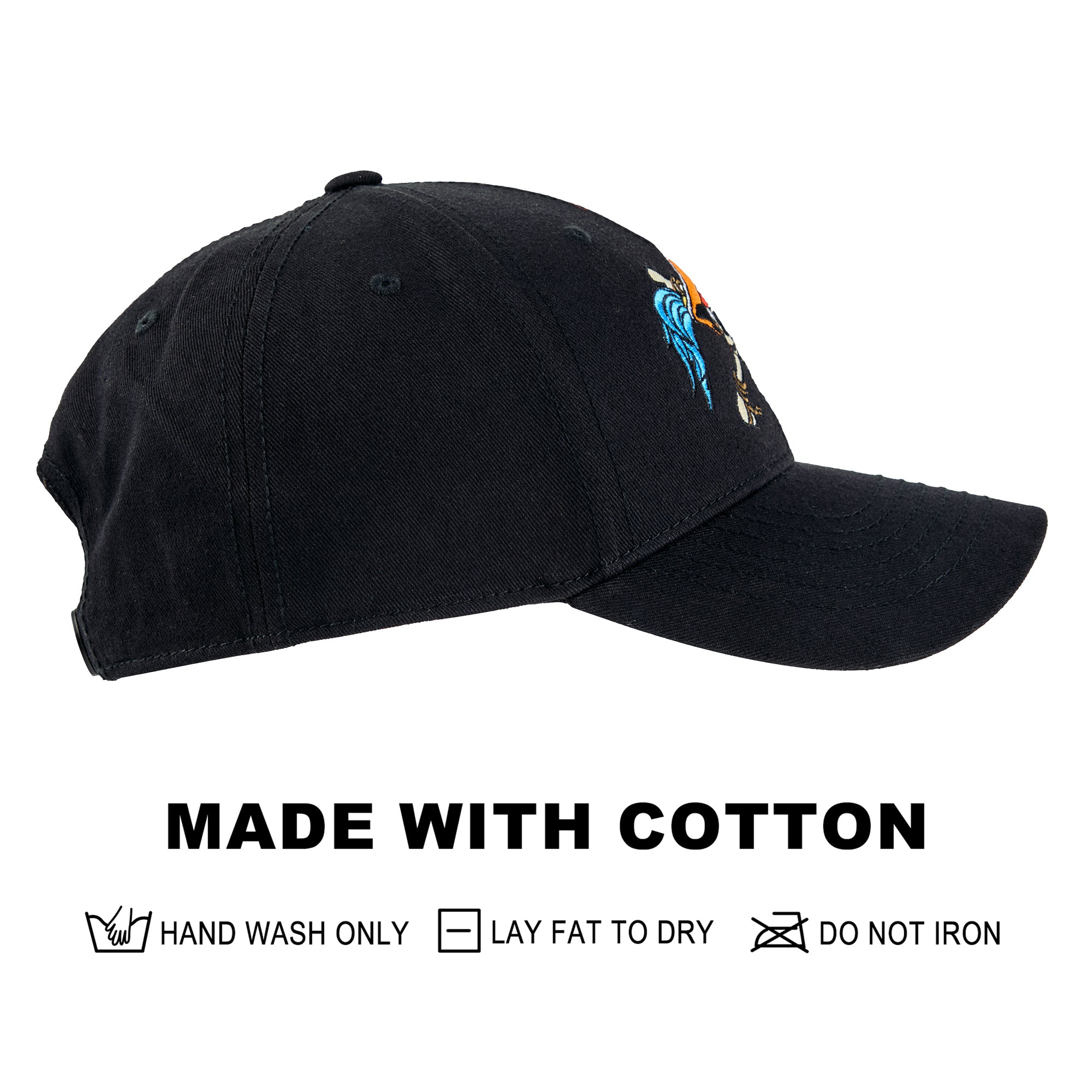 One Piece Live Action Buggy Straw Hat Pirates Emblem Black Traditional Adjustable Hat