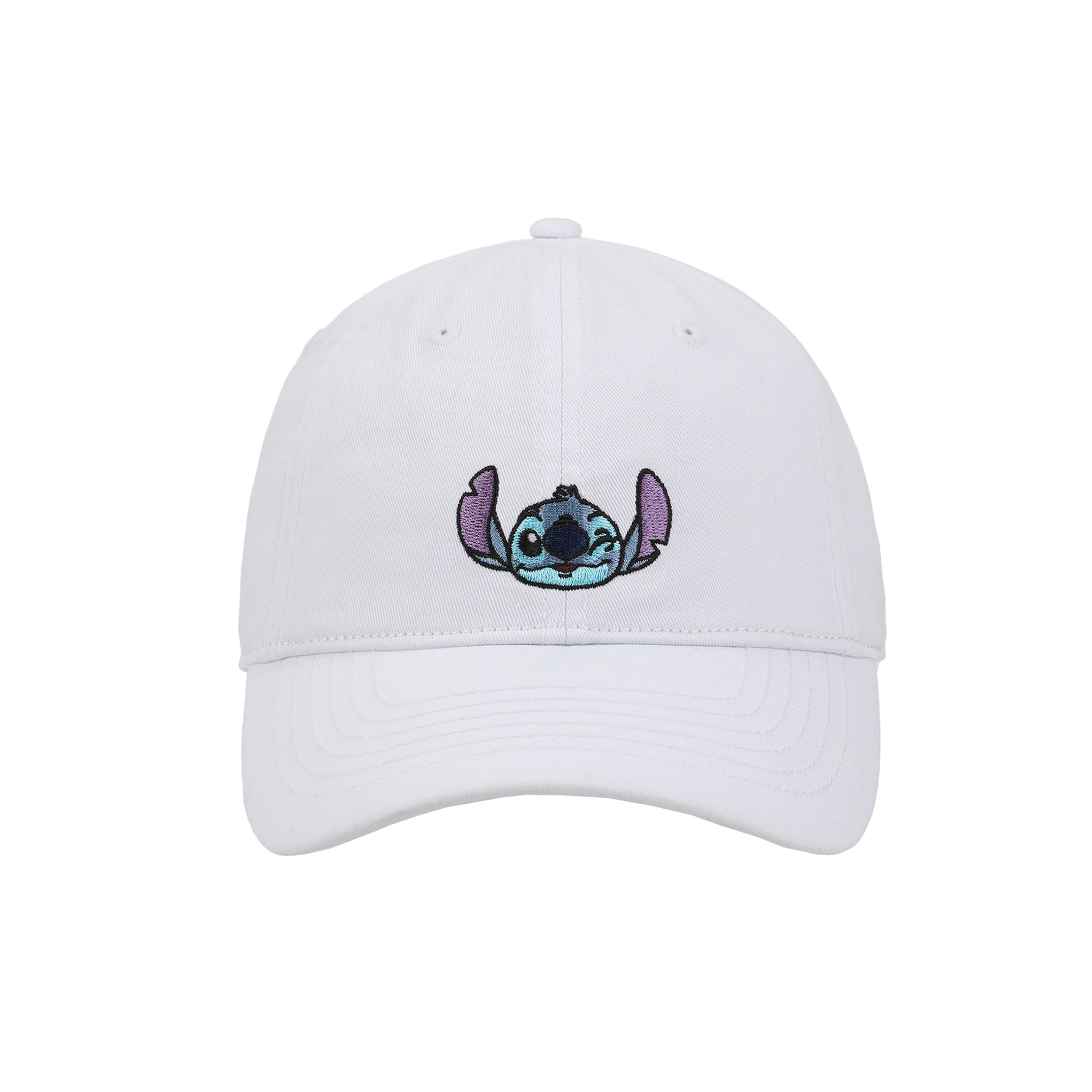 Disney Stitch Winking Face Adult Unisex White Unstructured Baseball Cap