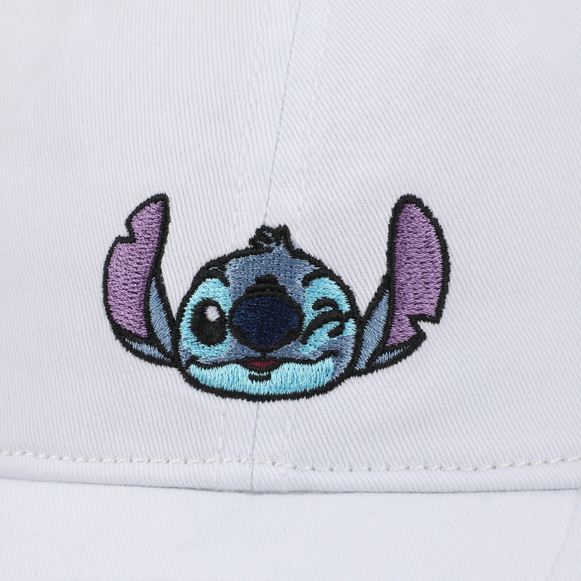 Disney Stitch Winking Face Adult Unisex White Unstructured Baseball Cap