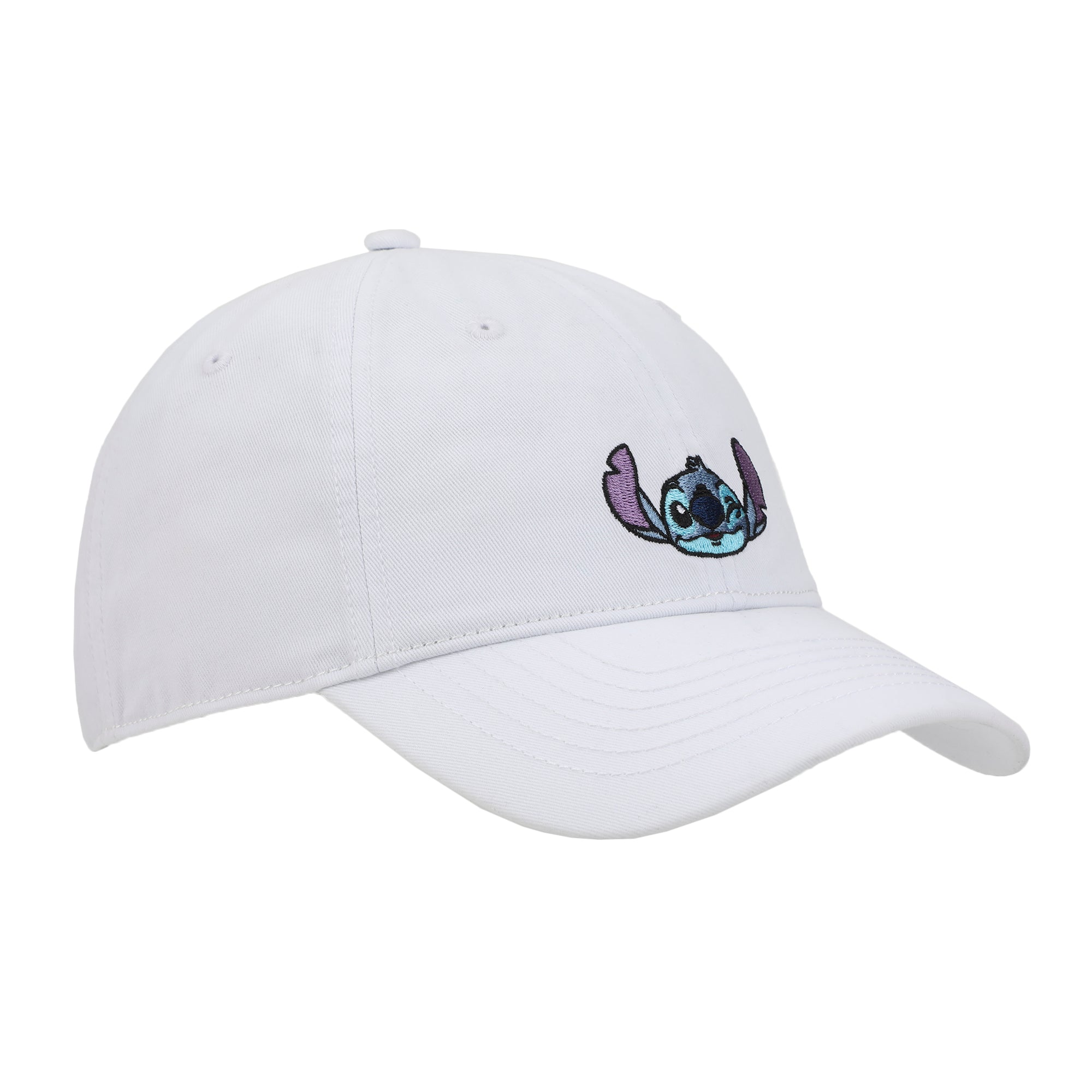 Disney Stitch Winking Face Adult Unisex White Unstructured Baseball Cap