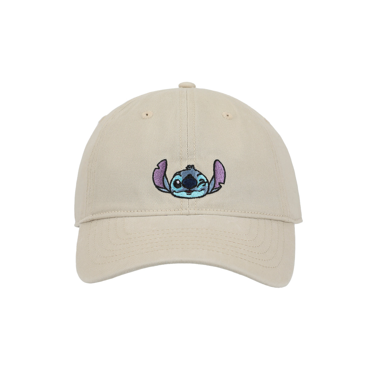 Disney Stitch Winking Face Adult Unisex Tan Unstructured Baseball Cap