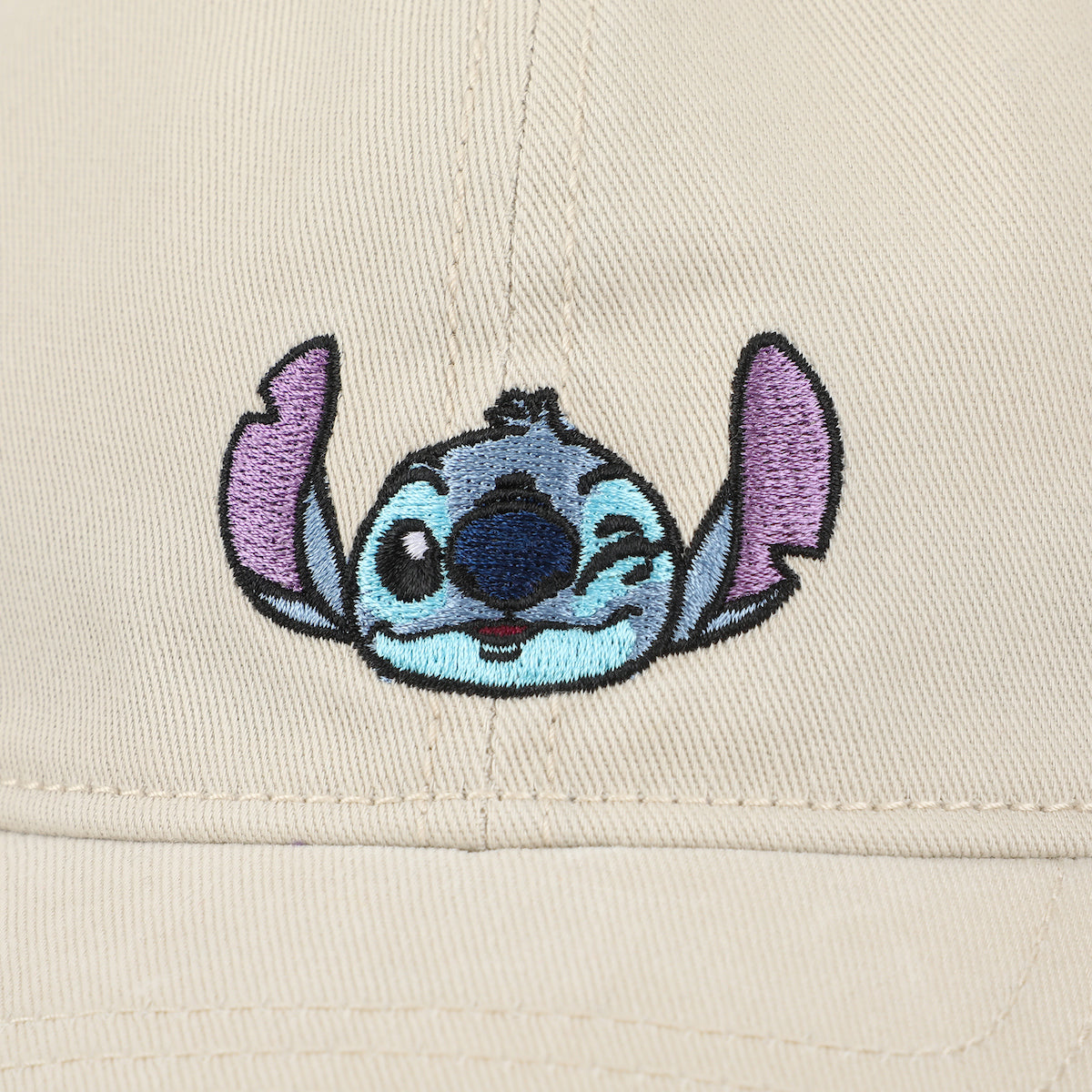 Disney Stitch Winking Face Adult Unisex Tan Unstructured Baseball Cap