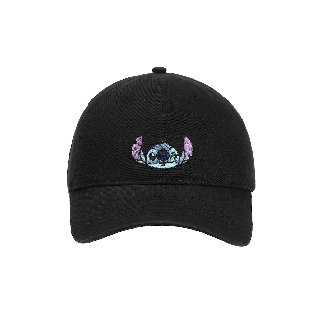 Disney Stitch Winking Face Adult Unisex Black Unstructured Baseball Cap