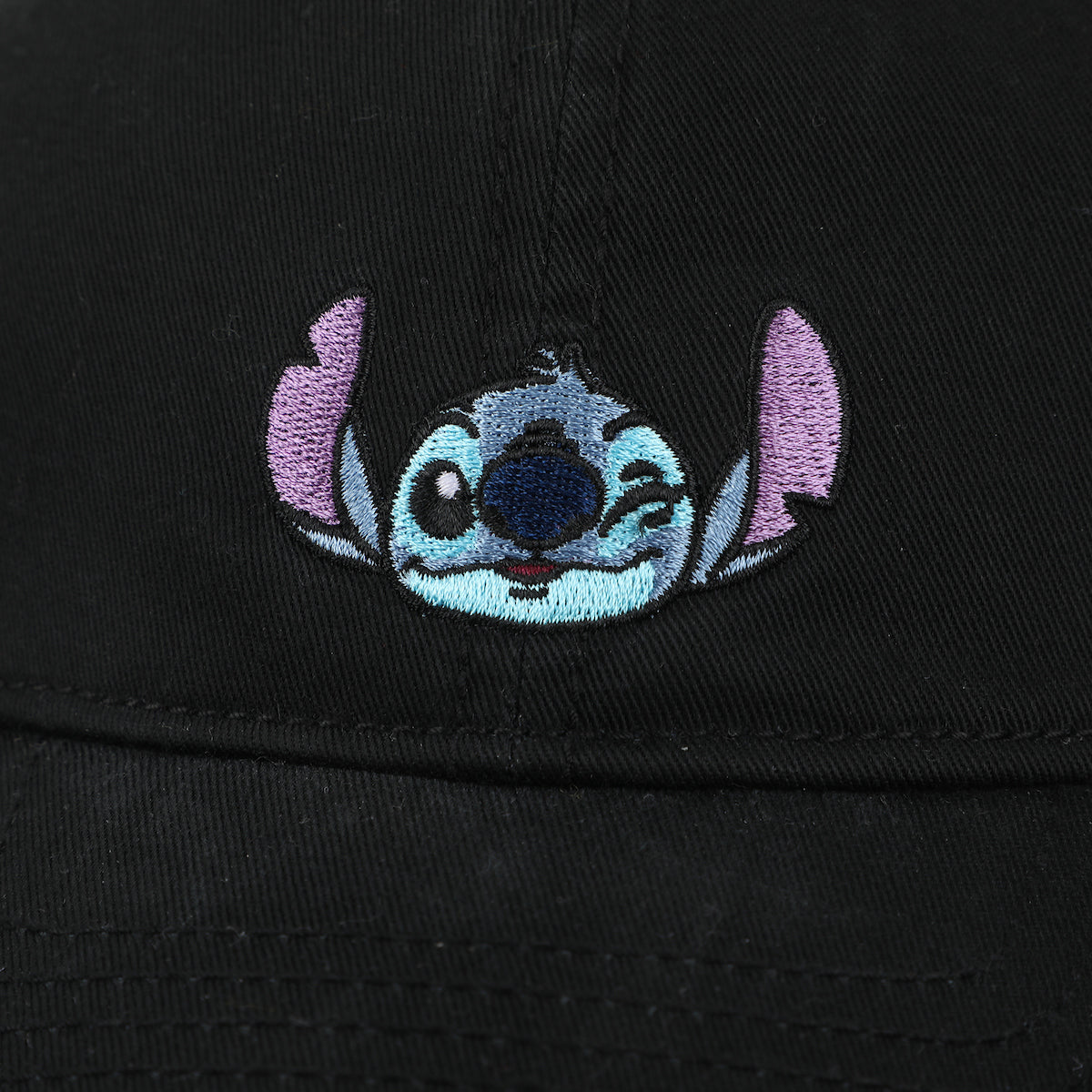 Disney Stitch Winking Face Adult Unisex Black Unstructured Baseball Cap