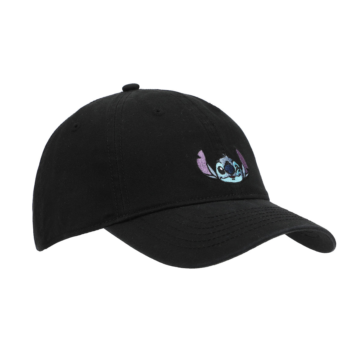Disney Stitch Winking Face Adult Unisex Black Unstructured Baseball Cap