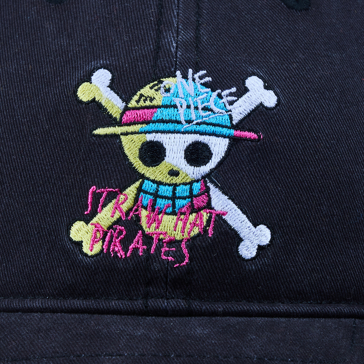 One Piece Live Action Straw Hat Pirates Logo Adult Black Unstructured Baseball Cap